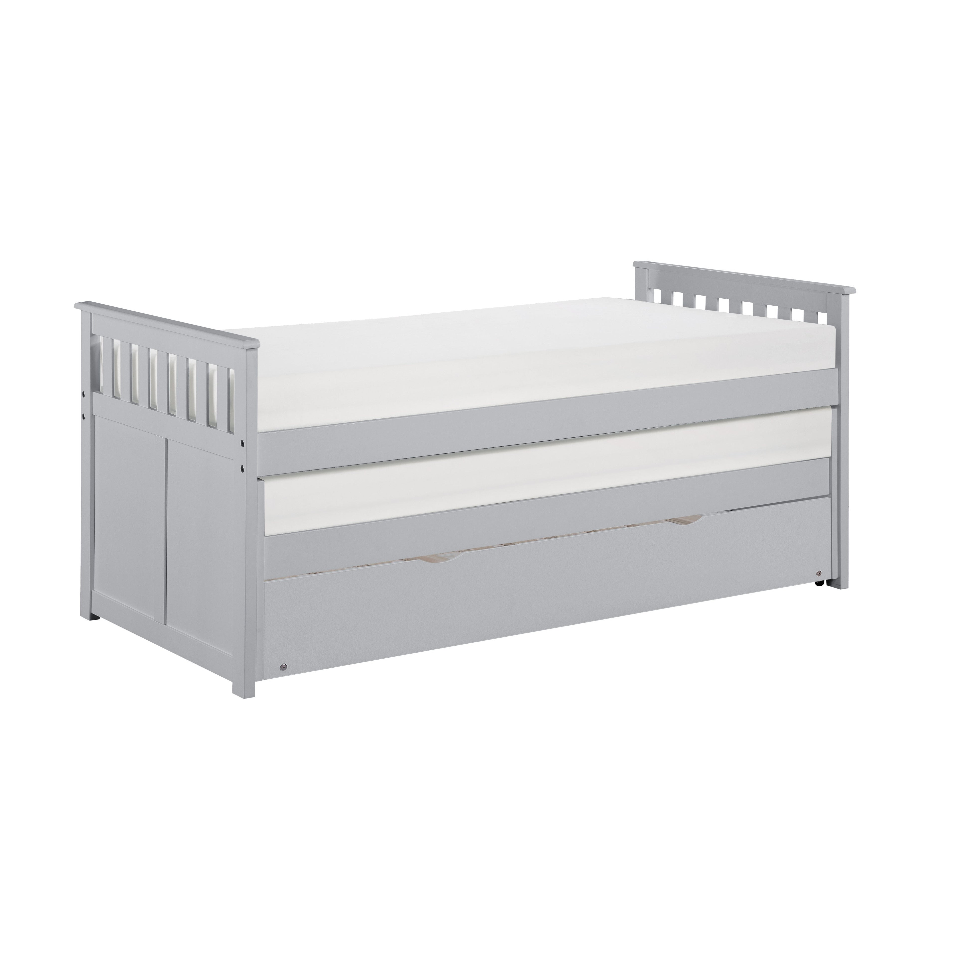 Orion Gray Twin/Twin Bed with Twin Trundle - SET | B2063RT-1 | B2063RT-2 | B2063RT-SL | B2063-R - Bien Home Furniture & Electronics