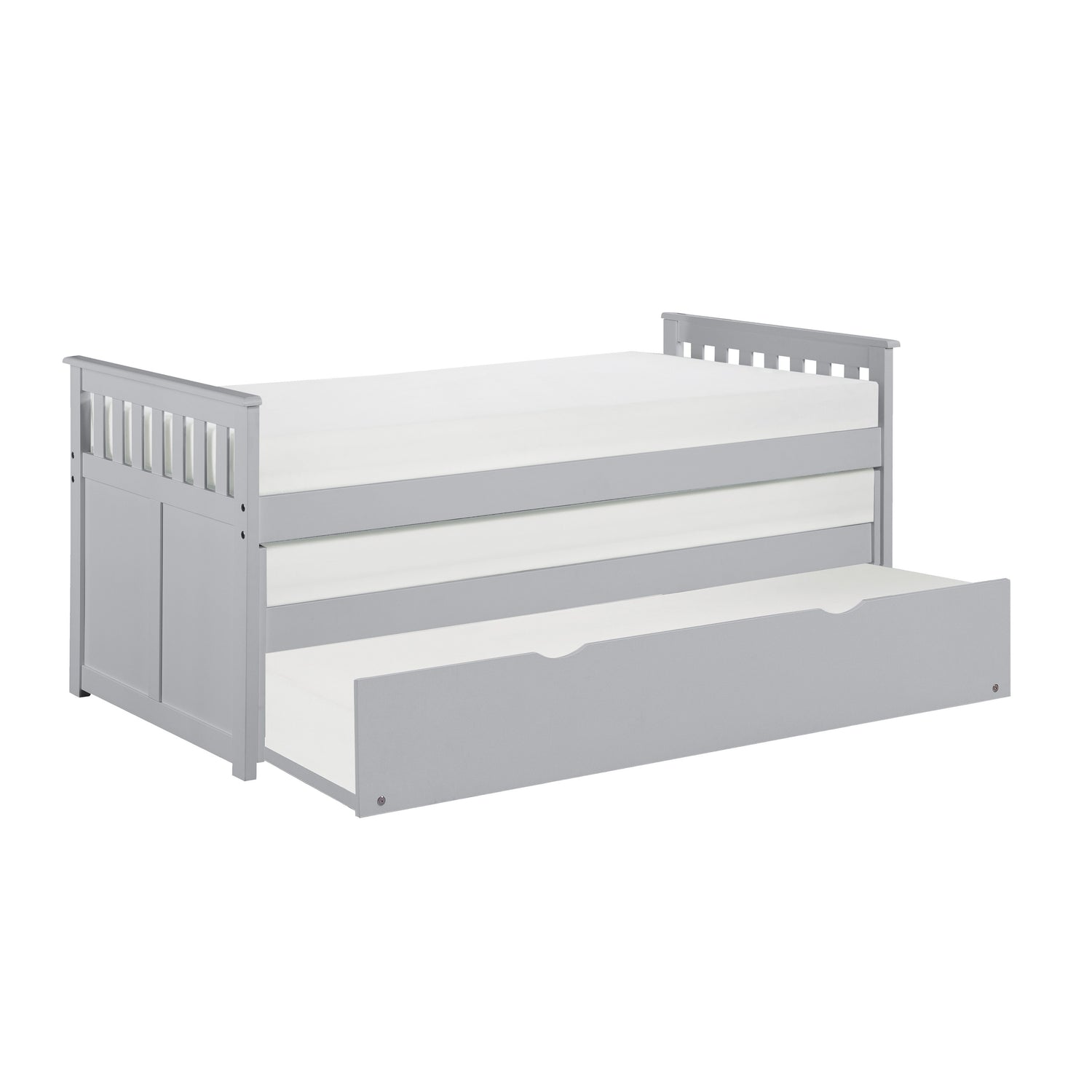 Orion Gray Twin/Twin Bed with Twin Trundle - SET | B2063RT-1 | B2063RT-2 | B2063RT-SL | B2063-R - Bien Home Furniture & Electronics