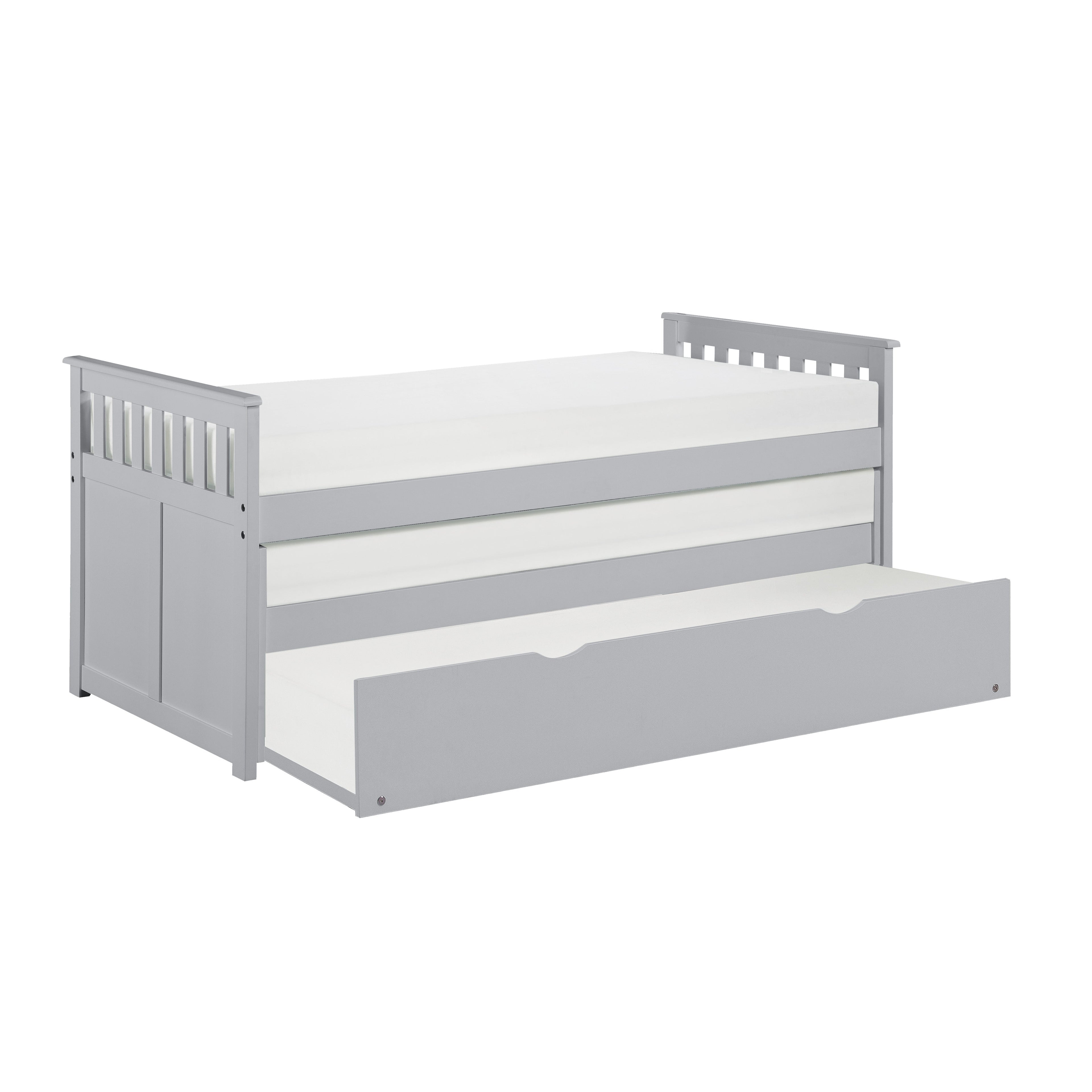 Orion Gray Twin/Twin Bed with Twin Trundle - SET | B2063RT-1 | B2063RT-2 | B2063RT-SL | B2063-R - Bien Home Furniture & Electronics