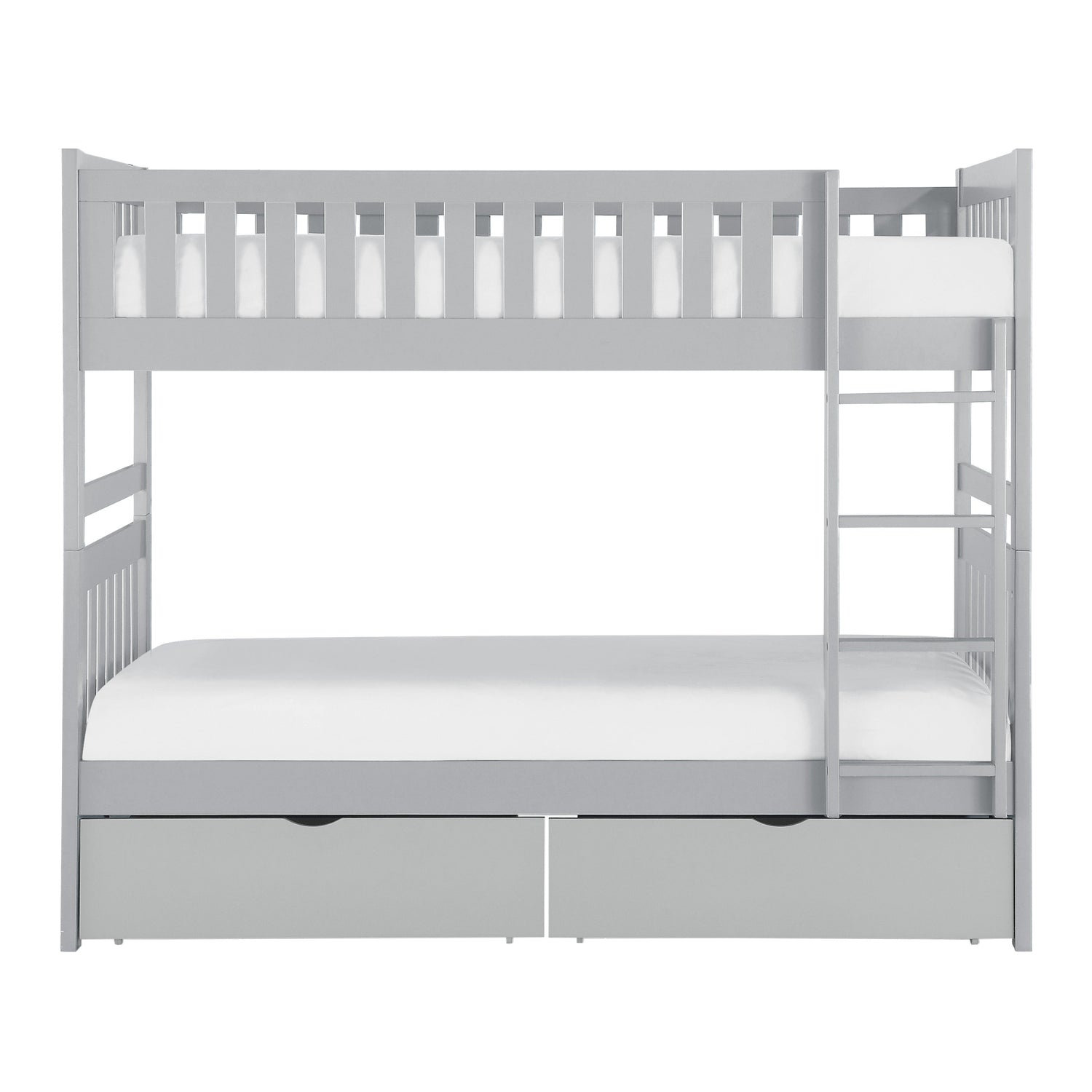 Orion Gray Twin/Twin Bunk Bed with Storage Boxes - SET | B2063-1 | B2063-2 | B2063-SL | B2063-T - Bien Home Furniture & Electronics