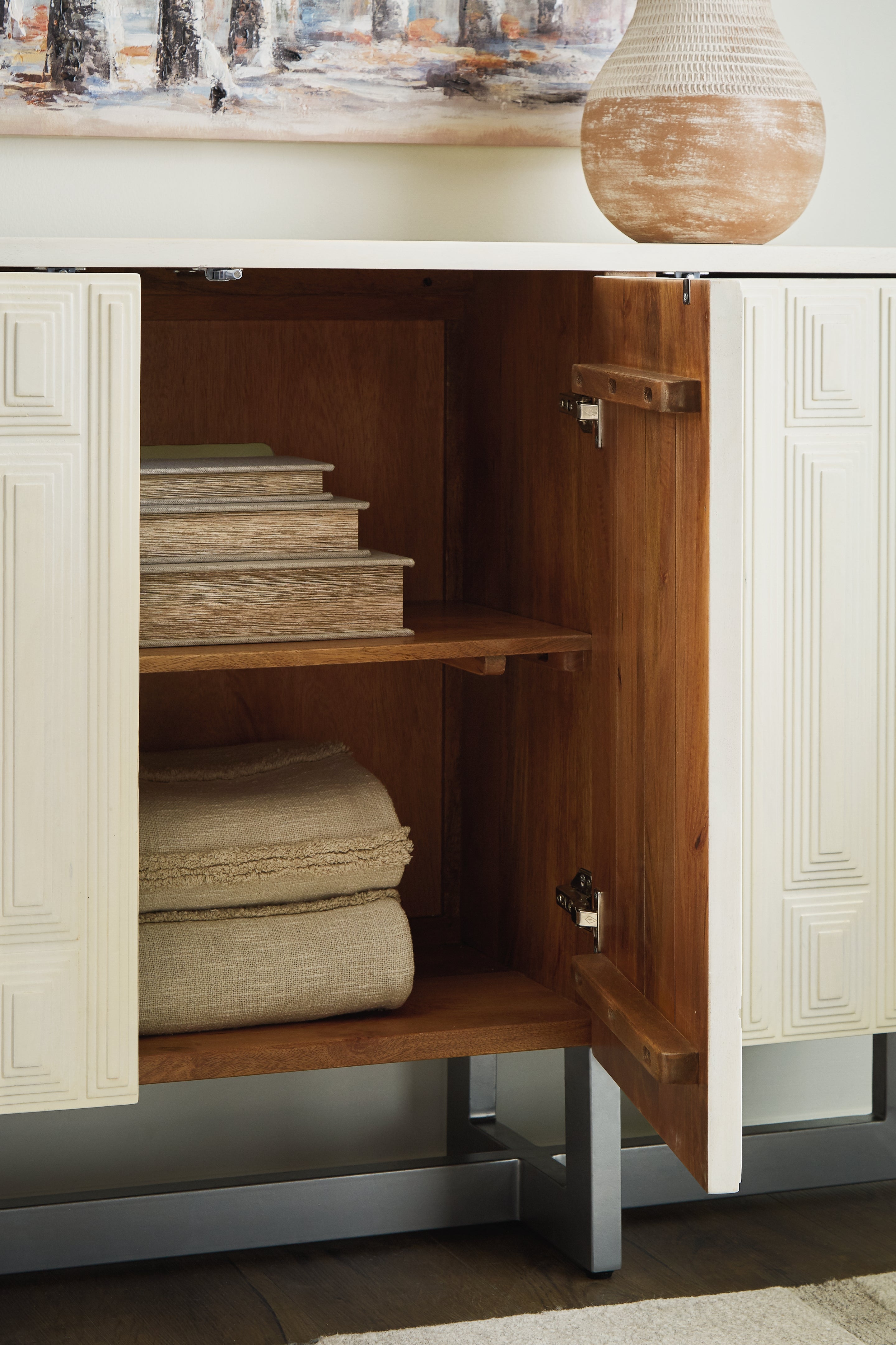 Ornawel Distressed White Accent Cabinet - A4000569 - Bien Home Furniture & Electronics