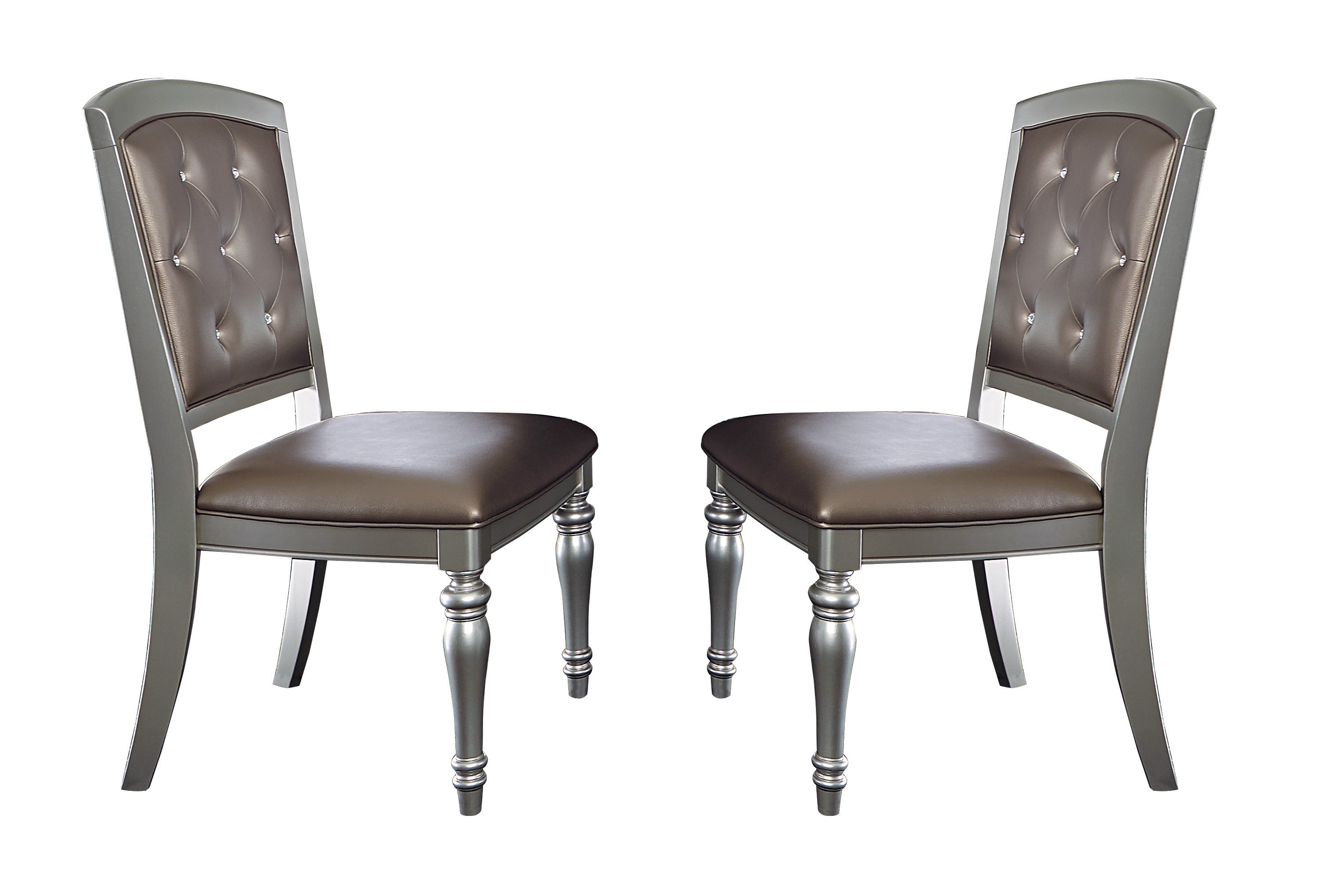 Orsina Silver Mirrored Extendable Dining Set - SET | 5477N-96 | 5477NS(2) - Bien Home Furniture & Electronics
