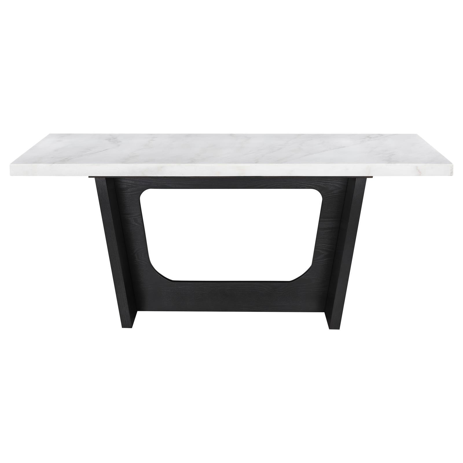 Osborne Espresso/White Trestle Base Marble Top Dining Table - 115511 - Bien Home Furniture & Electronics