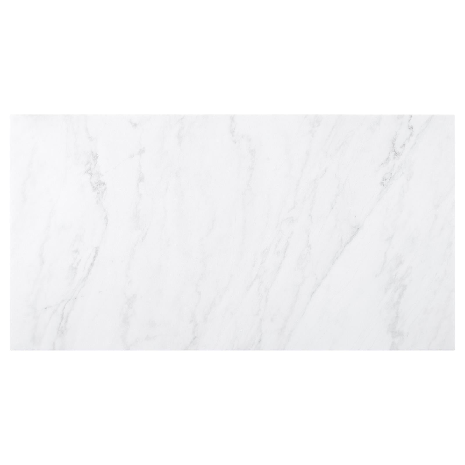 Osborne Espresso/White Trestle Base Marble Top Dining Table - 115511 - Bien Home Furniture & Electronics