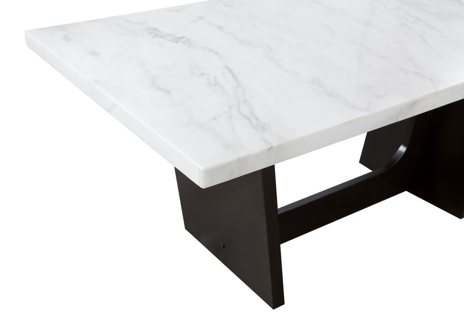 Osborne Espresso/White Trestle Base Marble Top Dining Table - 115511 - Bien Home Furniture & Electronics