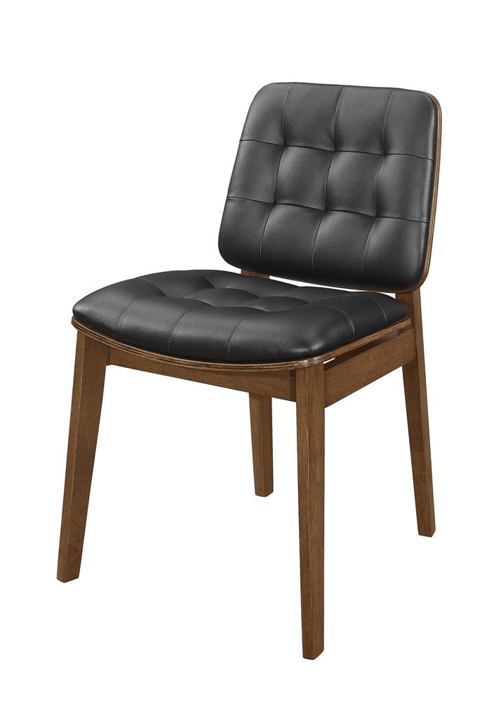 Otterson Natural Walnut/Black Tufted Back Side Chairs, Set of 2 - 106596 - Bien Home Furniture &amp; Electronics