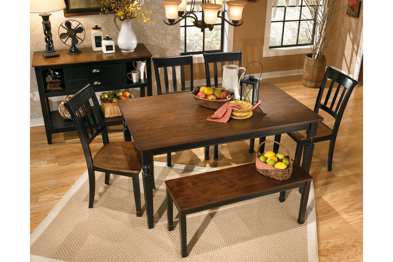 Owingsville Black/Brown Dining Bench - D580-00 - Bien Home Furniture &amp; Electronics