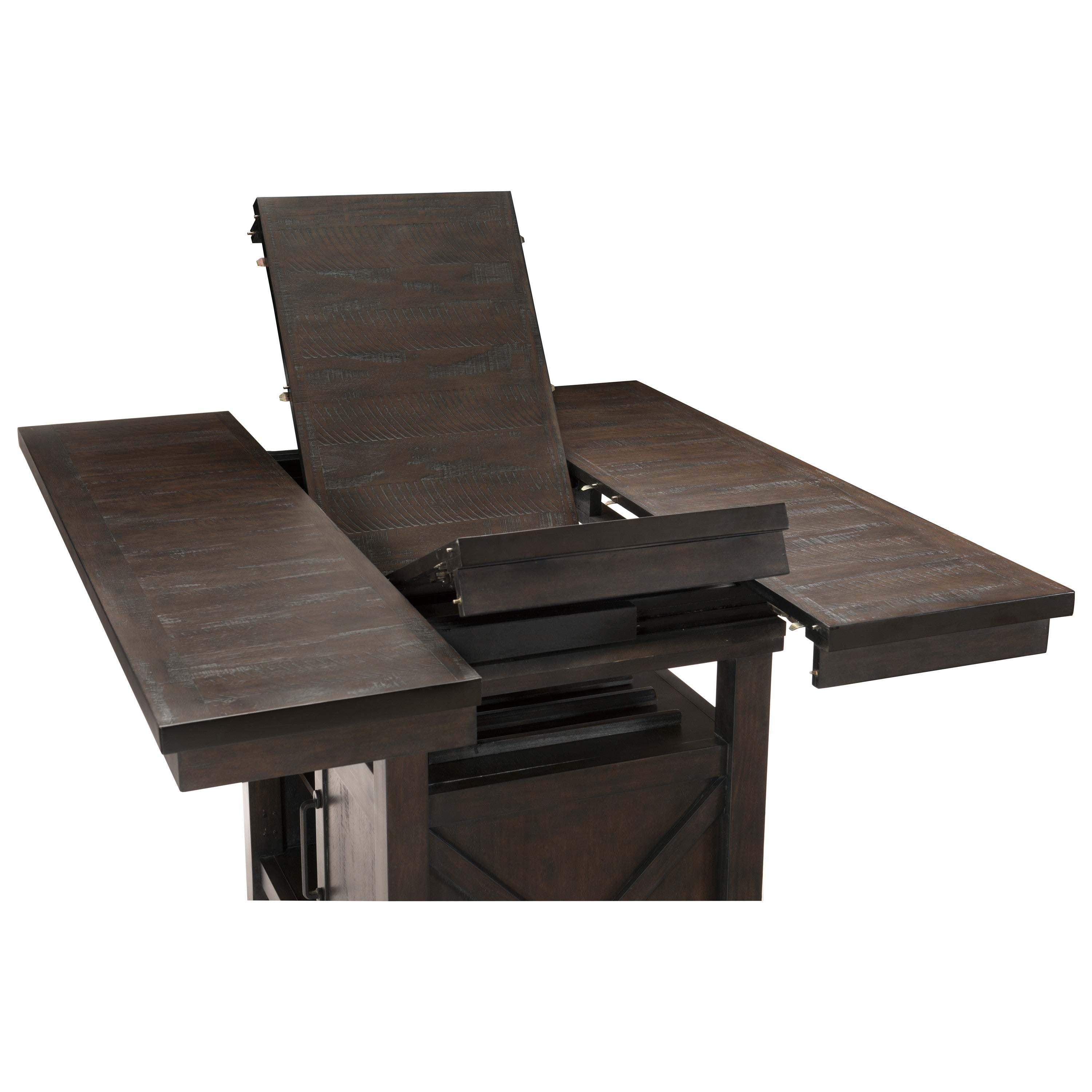 Oxton Dark Cherry/Fabric Extendable Counter Height Set - SET | 5655-36 | 5655-36B | 5655-24FA(4) - Bien Home Furniture & Electronics