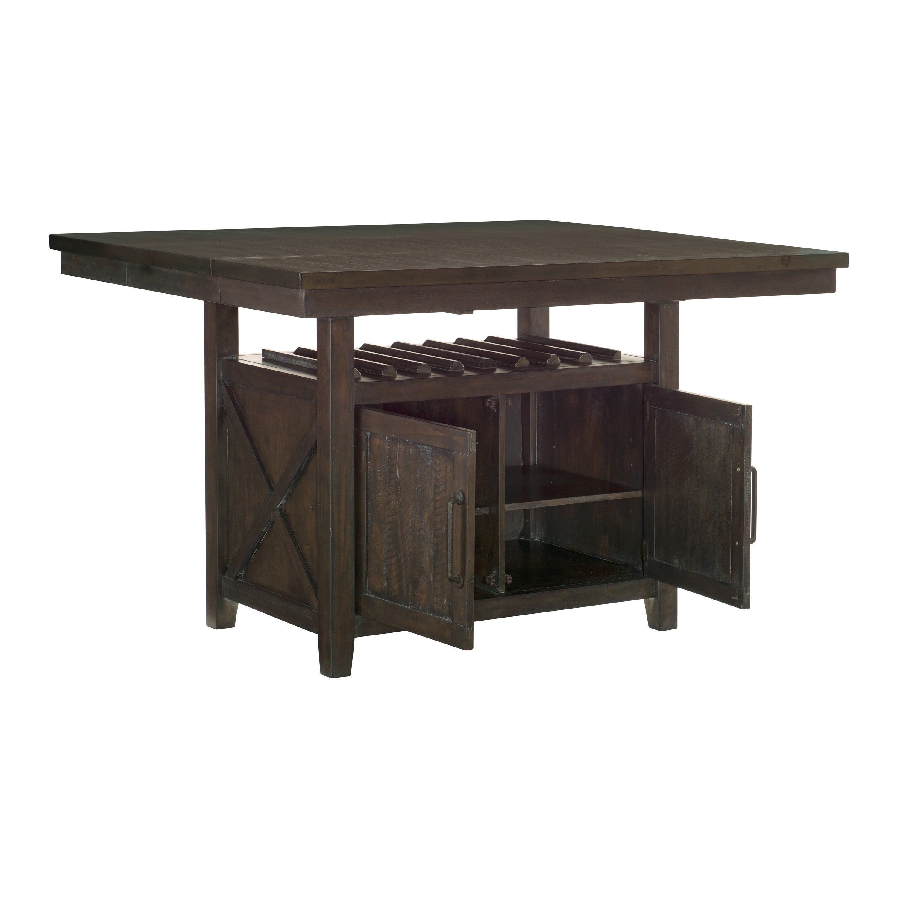 Oxton Dark Cherry/Faux Leather Extendable Counter Height Set - SET | 5655-36 | 5655-36B | 5655-24(4) - Bien Home Furniture & Electronics