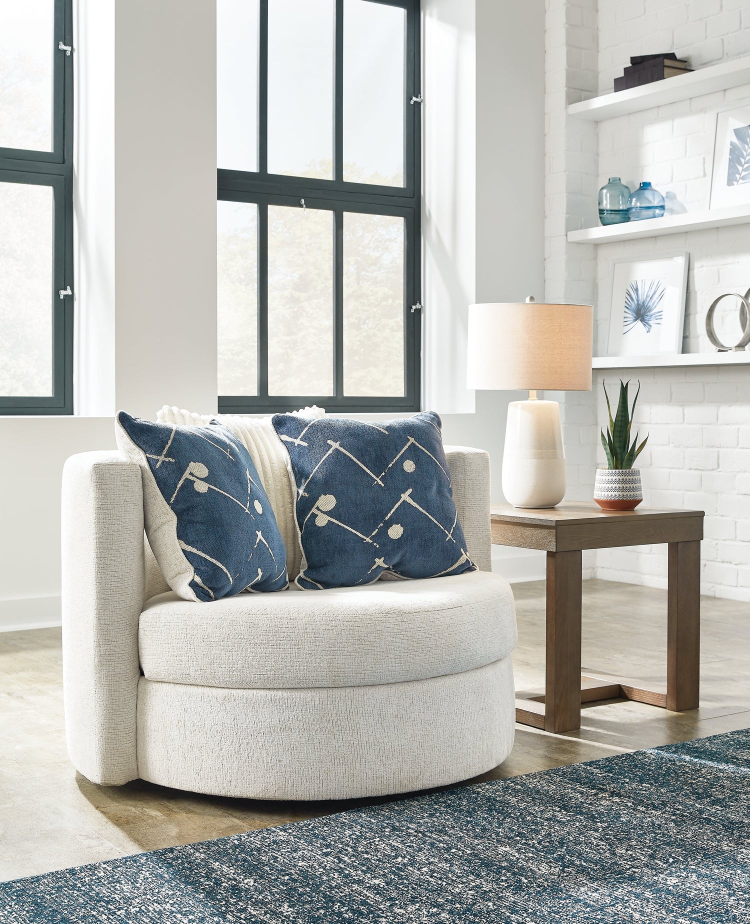 Padova Ivory Swivel Accent Chair - 3370644 - Bien Home Furniture & Electronics