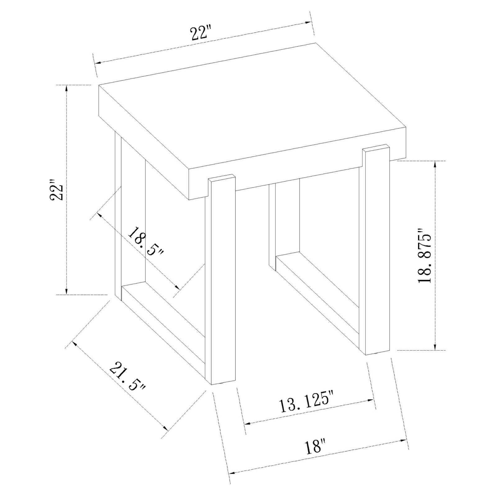 Pala Rectangular End Table with Sled Base White High Gloss/Natural - 753397 - Bien Home Furniture & Electronics