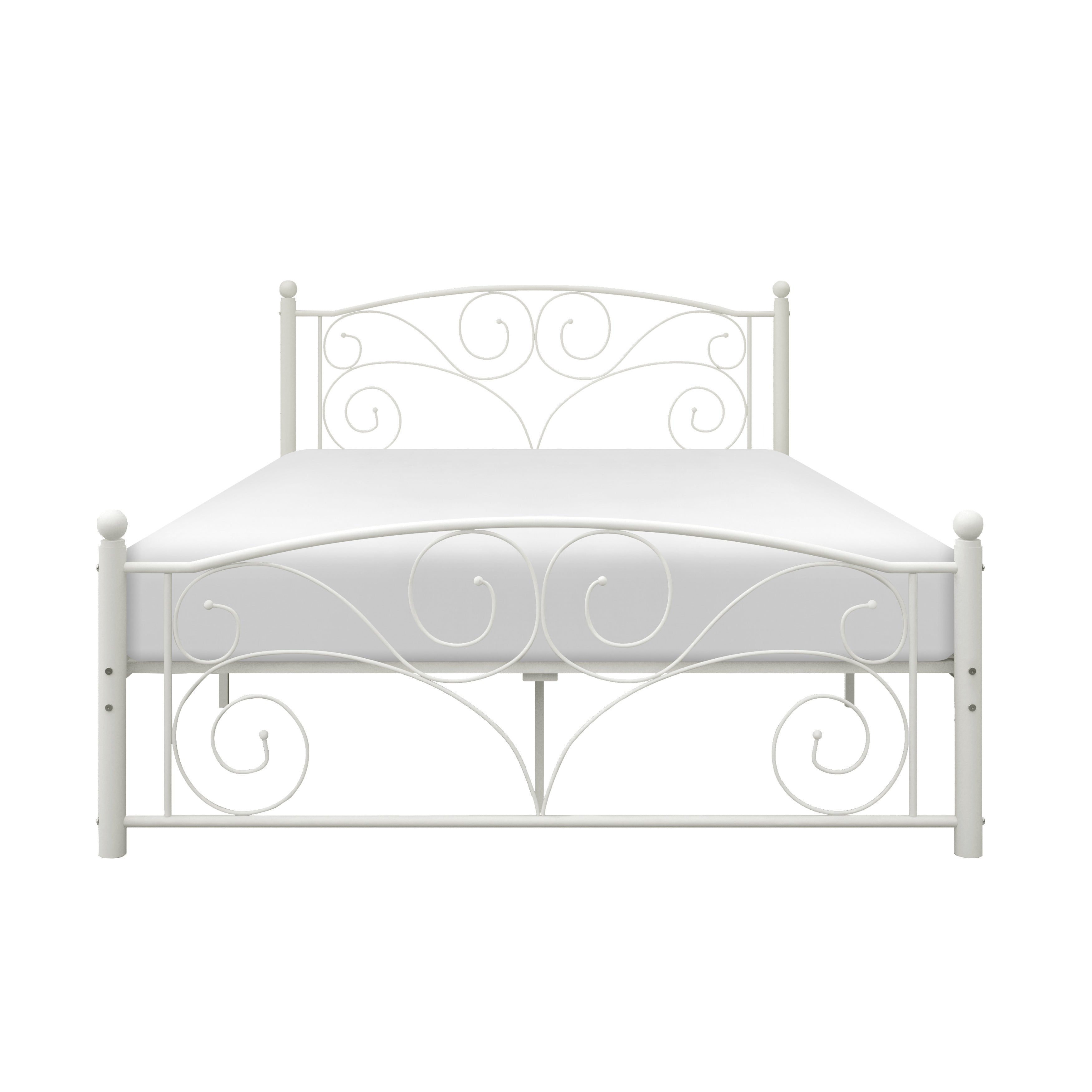 Pallina White Full Metal Platfom Bed - 2021FW-1 - Bien Home Furniture & Electronics