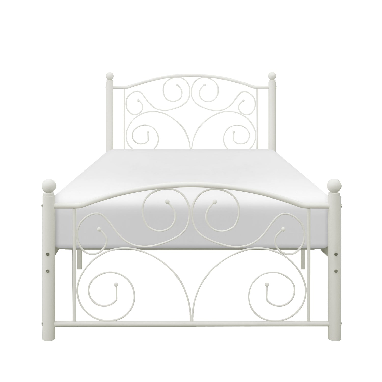 Pallina White Twin Metal Platfom Bed - 2021TW-1 - Bien Home Furniture & Electronics