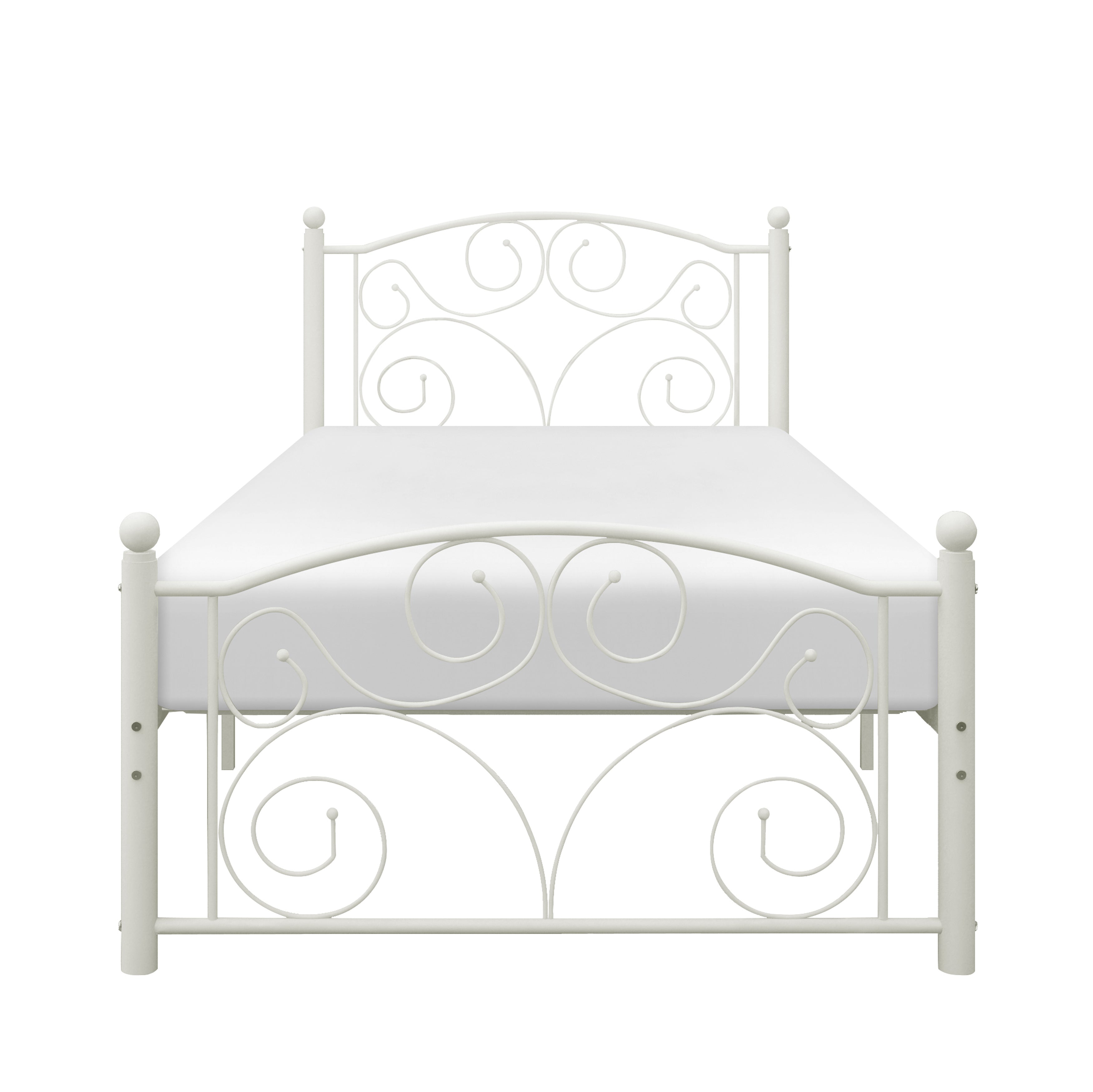 Pallina White Twin Metal Platfom Bed - 2021TW-1 - Bien Home Furniture & Electronics