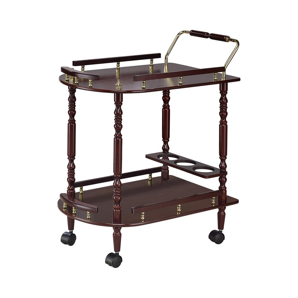 Palmer Merlot/Brass 2-Tier Serving Cart - 3512 - Bien Home Furniture & Electronics