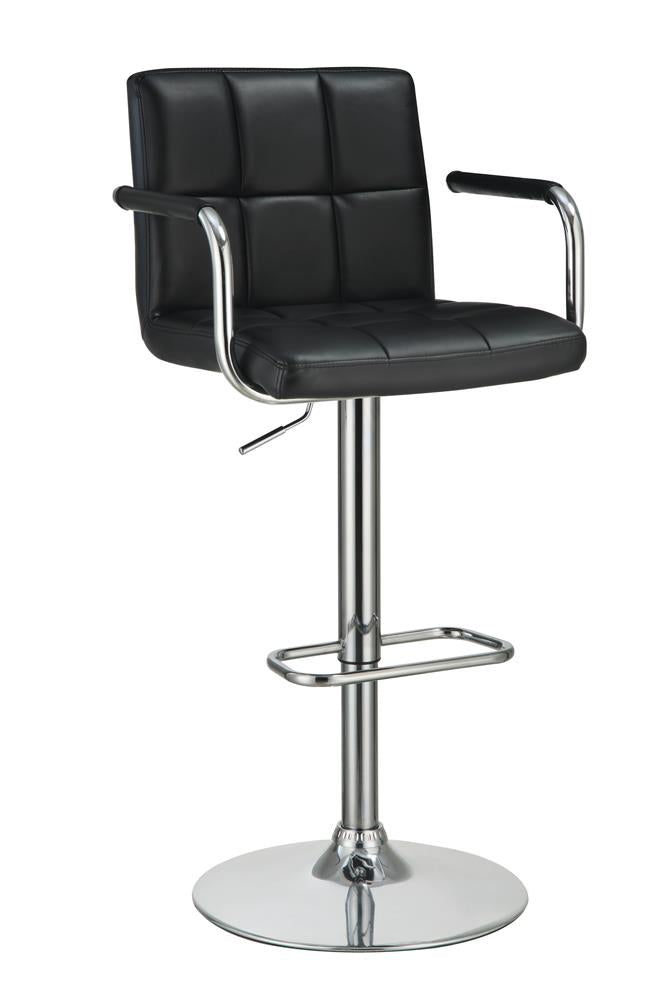 Palomar Black/Chrome Adjustable Height Bar Stool - 121095 - Bien Home Furniture & Electronics