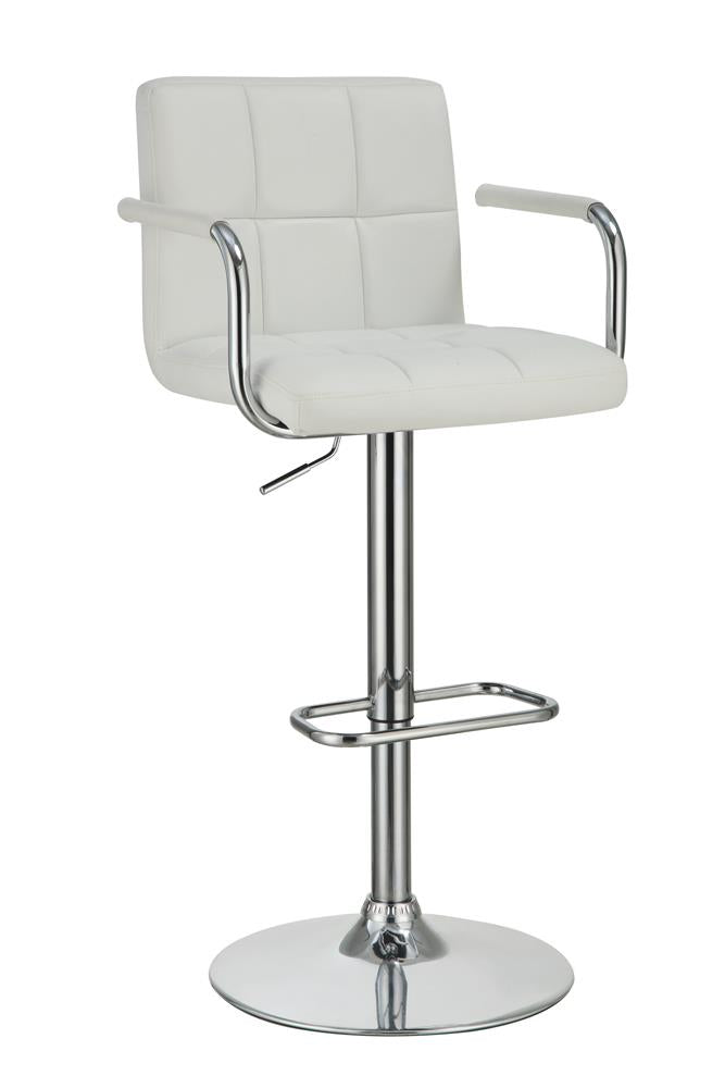 Palomar White/Chrome Adjustable Height Bar Stool - 121097 - Bien Home Furniture & Electronics