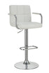 Palomar White/Chrome Adjustable Height Bar Stool - 121097 - Bien Home Furniture & Electronics