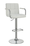 Palomar White/Chrome Adjustable Height Bar Stool - 121097 - Bien Home Furniture & Electronics