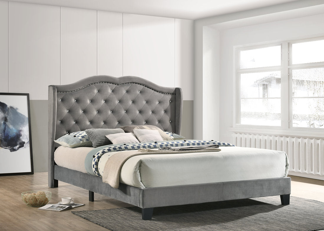 Paradise Gray Queen Platform Bed - Paradise - Grey Queen - Bien Home Furniture &amp; Electronics
