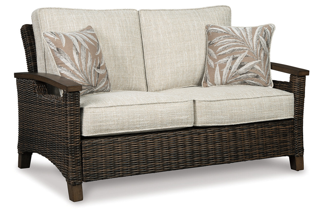 Paradise Trail Medium Brown Loveseat with Cushion - P750-835 - Bien Home Furniture & Electronics