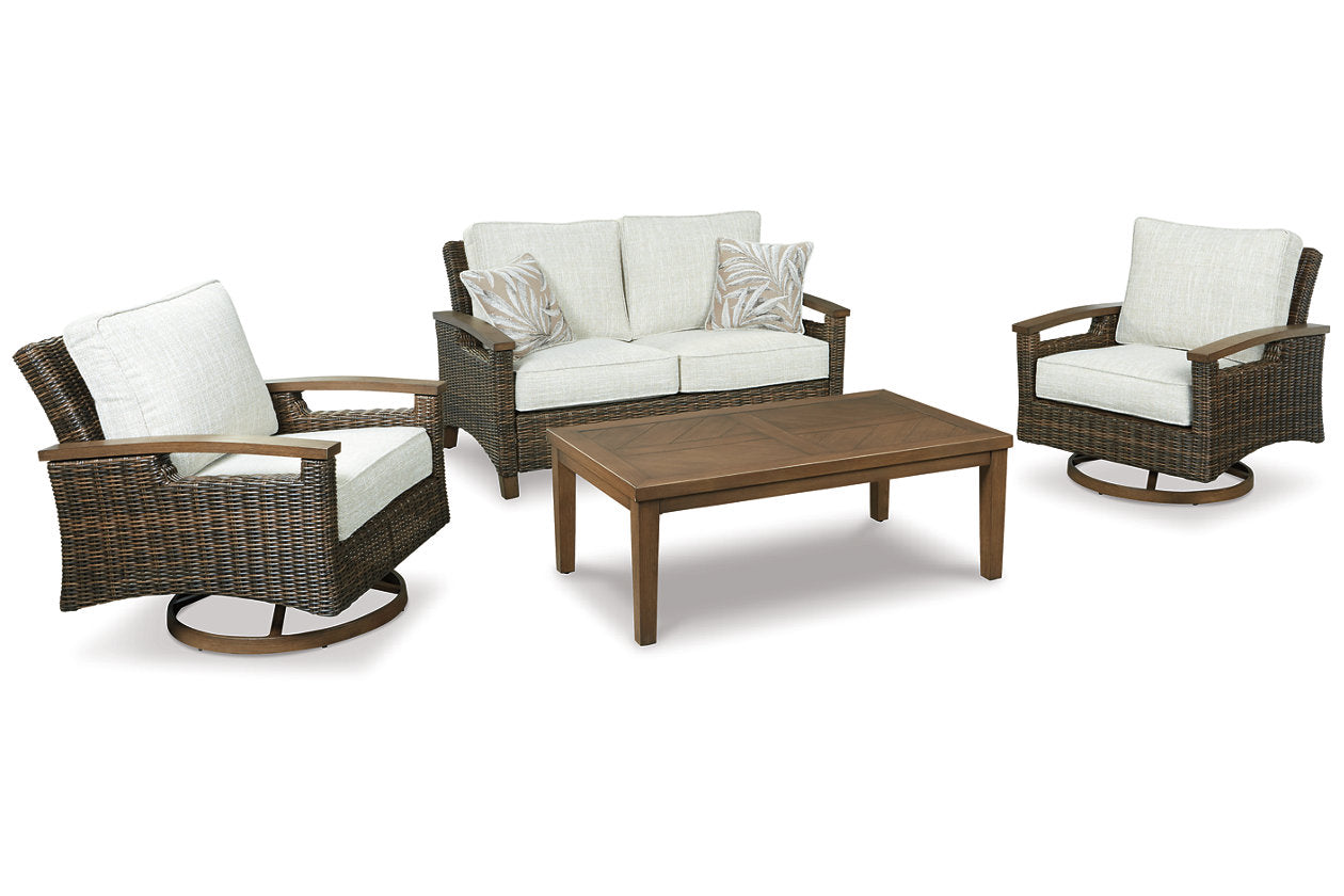 Paradise Trail Medium Brown Loveseat with Cushion - P750-835 - Bien Home Furniture & Electronics