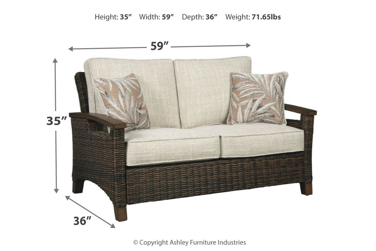Paradise Trail Medium Brown Loveseat with Cushion - P750-835 - Bien Home Furniture & Electronics