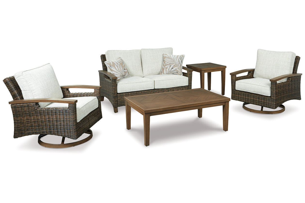 Paradise Trail Medium Brown Loveseat with Cushion - P750-835 - Bien Home Furniture & Electronics