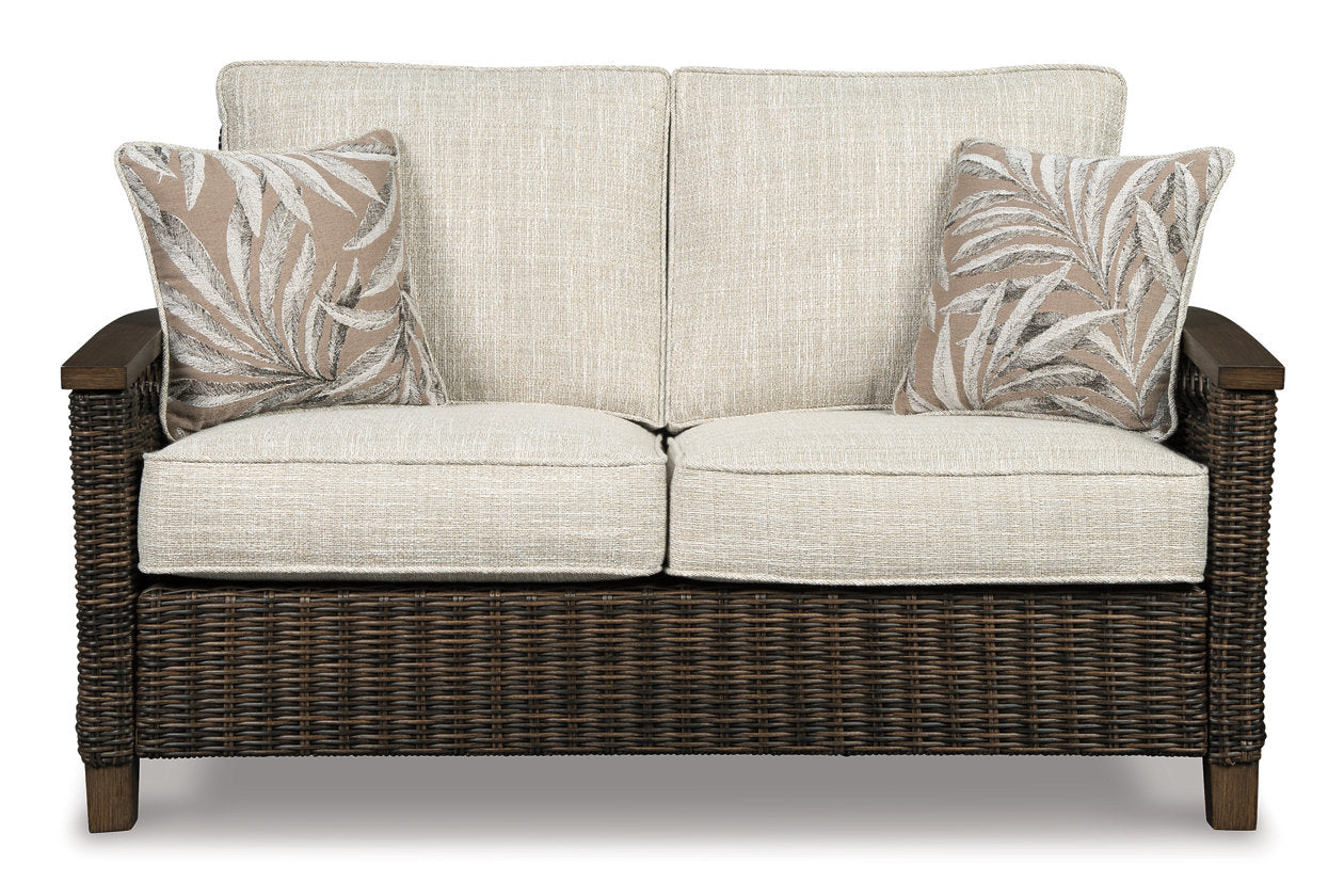 Paradise Trail Medium Brown Loveseat with Cushion - P750-835 - Bien Home Furniture & Electronics