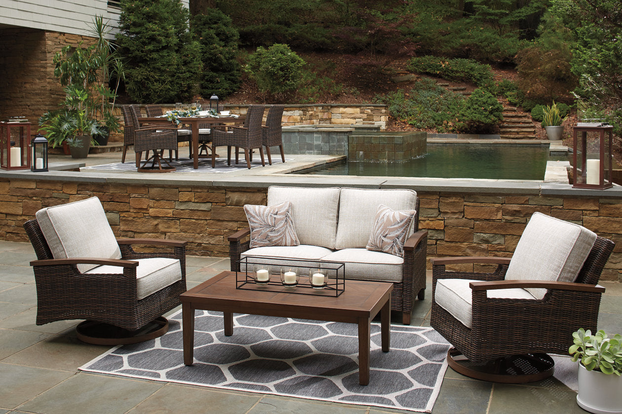 Paradise Trail Medium Brown Loveseat with Cushion - P750-835 - Bien Home Furniture & Electronics