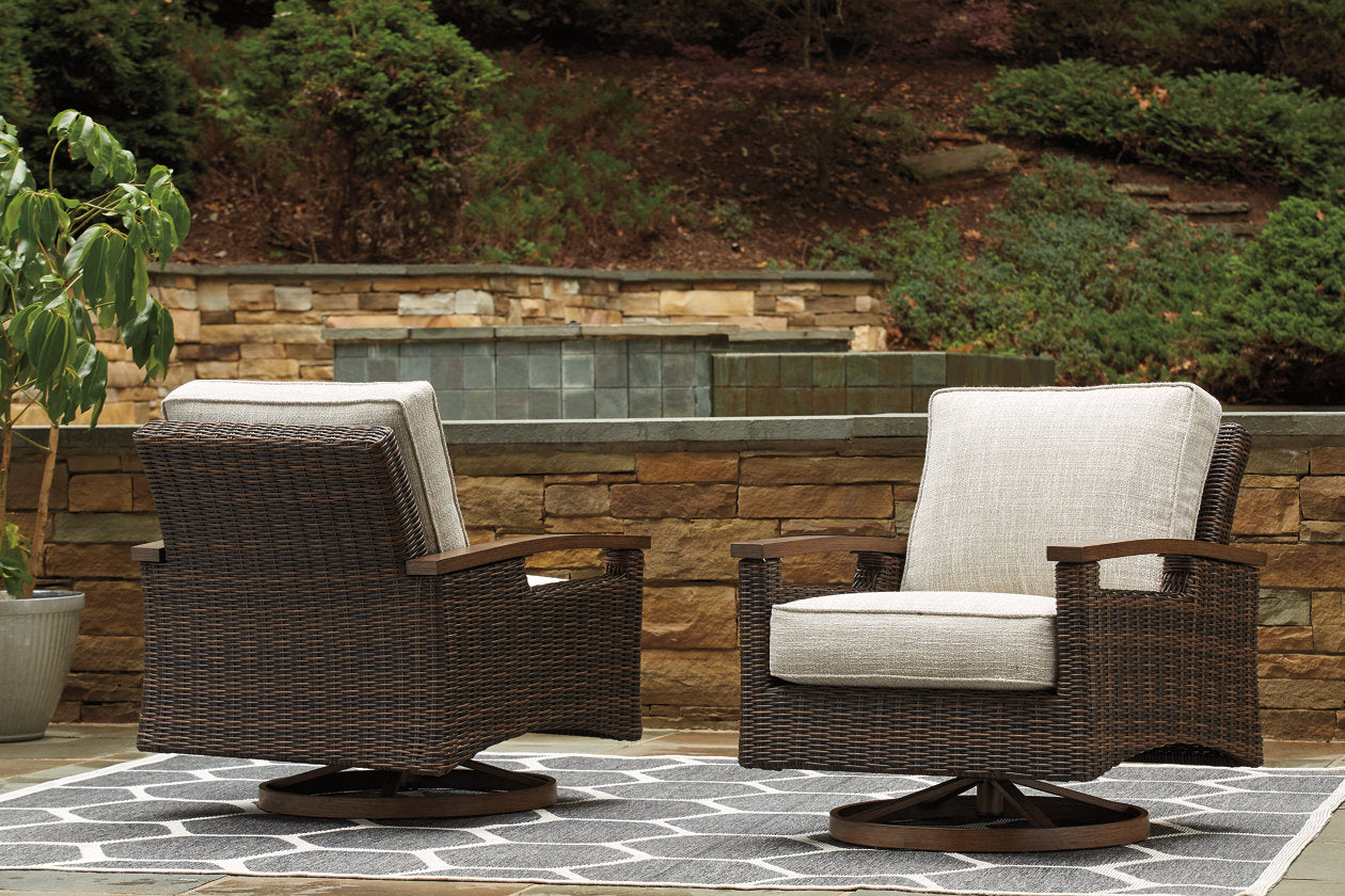 Paradise Trail Medium Brown Swivel Lounge Chair, Set of 2 - P750-821 - Bien Home Furniture & Electronics