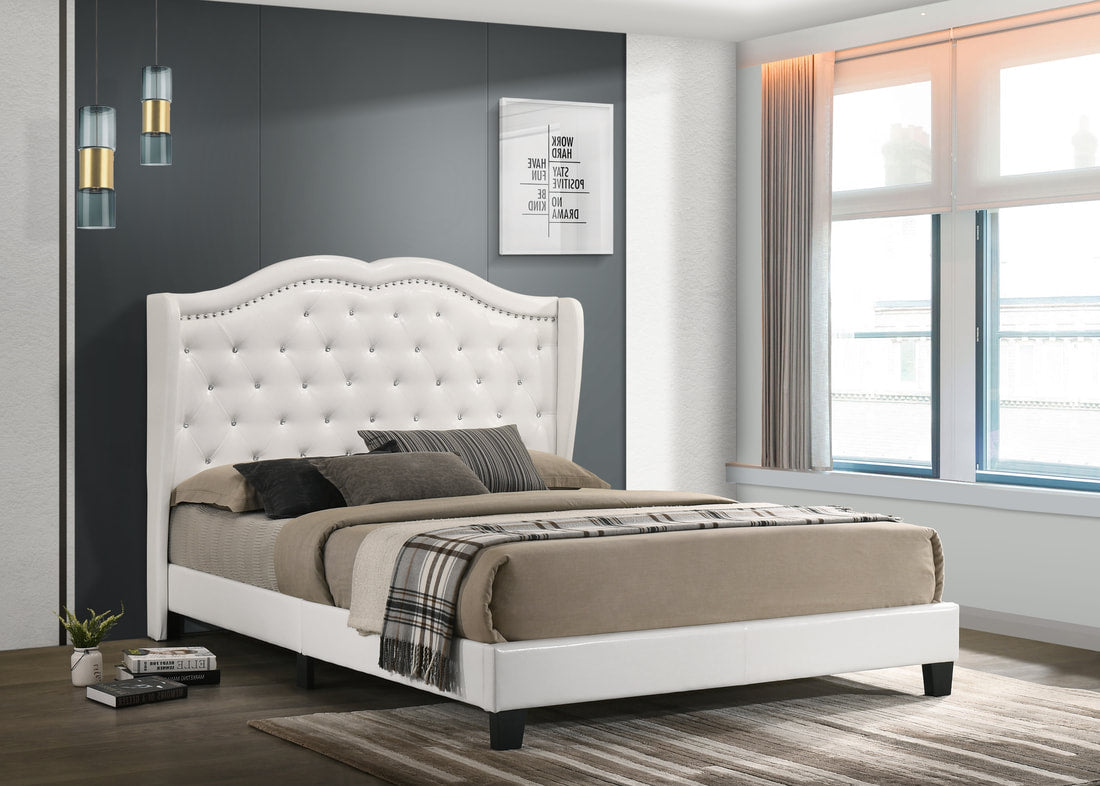 Paradise White King Platform Bed - Paradise2 - White King - Bien Home Furniture &amp; Electronics
