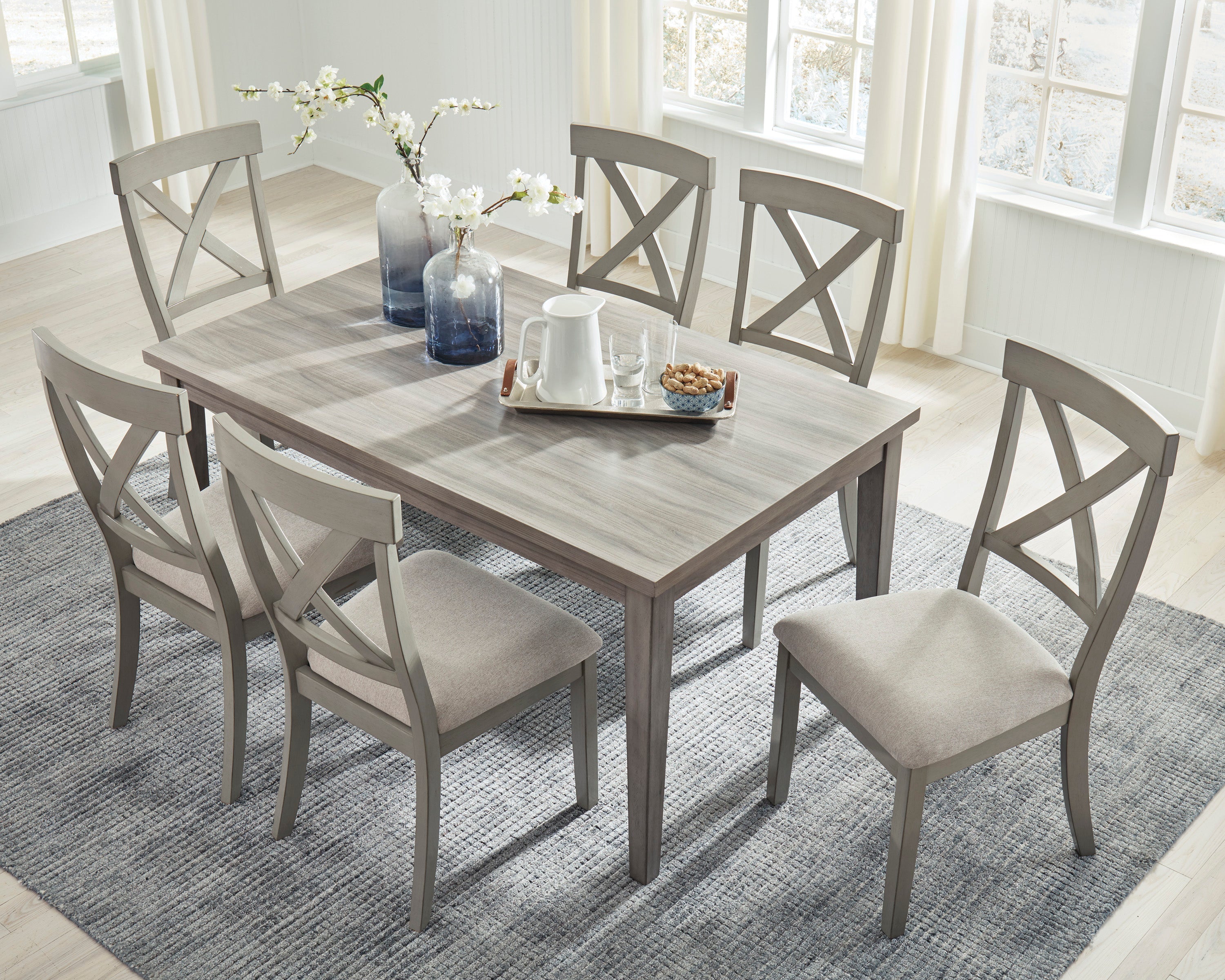 Parellen Beige/Gray Rectangular Dining Set - SET | D291-25 | D291-01(2) - Bien Home Furniture & Electronics