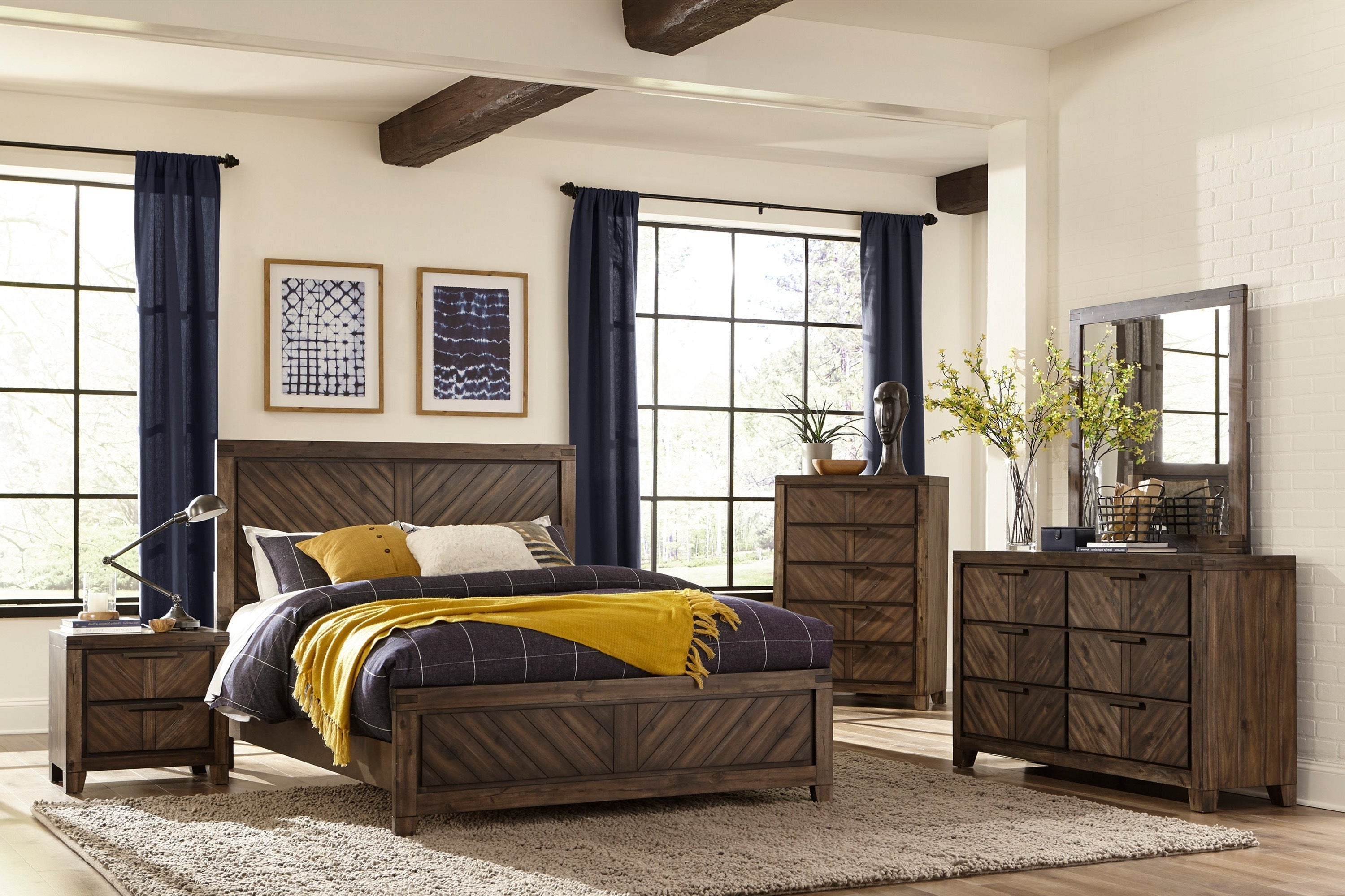 Parnell Rustic Panel Bedroom Set - SET | 1648K-1 | 1648K-2 | 1648-3 | 1648-5 | 1648-6 | 1648-4 | 1648-9 - Bien Home Furniture & Electronics