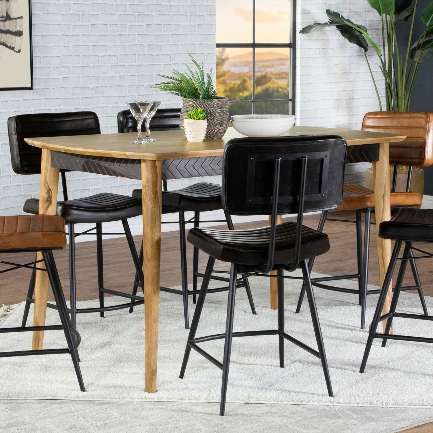 Partridge Natural Sheesham Rectangular Counter Height Table - 110578 - Bien Home Furniture & Electronics
