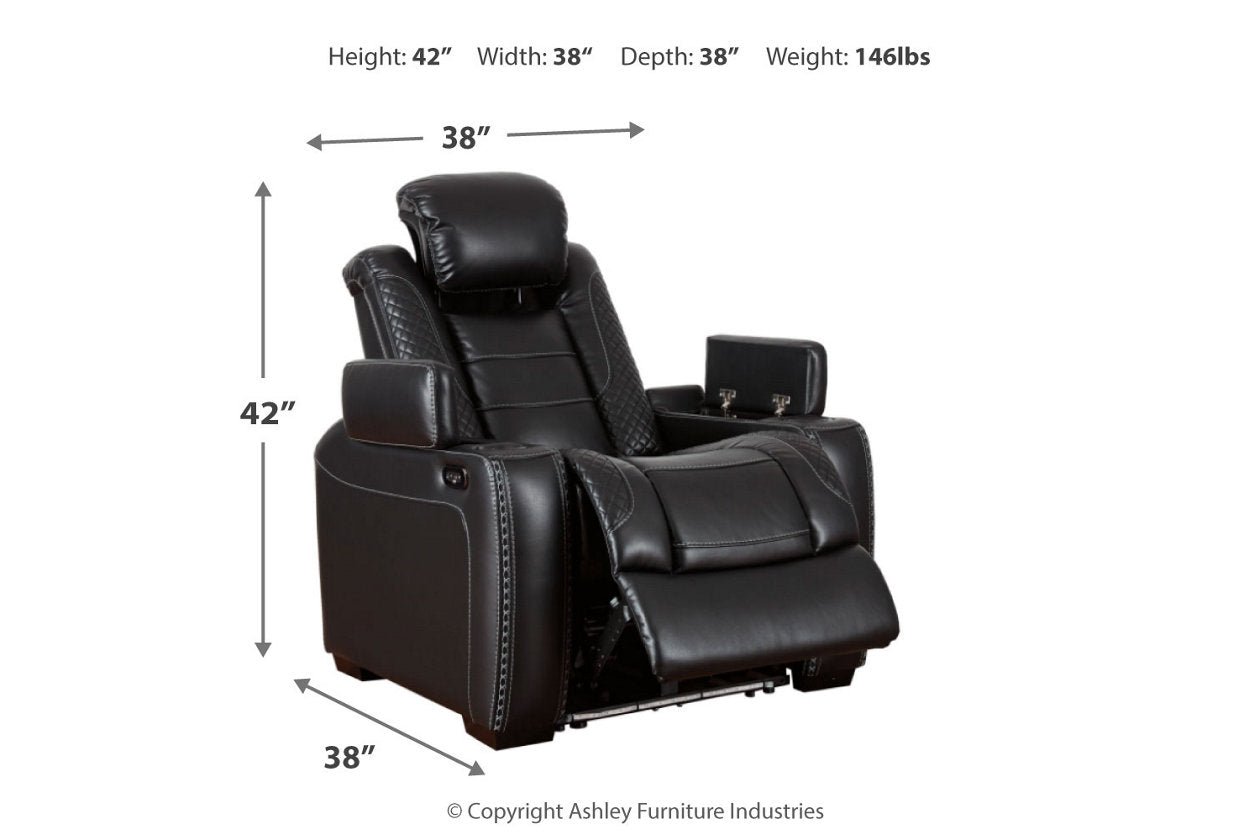 Party Time Midnight Power Recliner - 3700313 - Bien Home Furniture &amp; Electronics