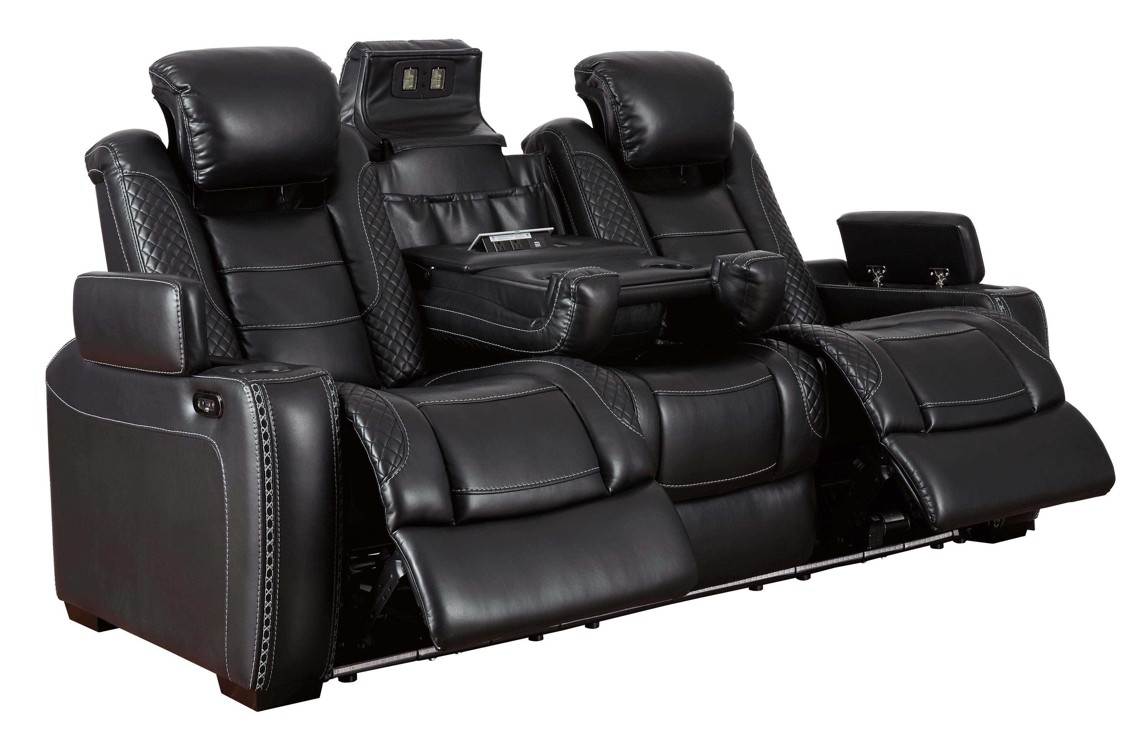 Party Time Midnight Power Reclining Living Room Set - SET | 3700315 | 3700318 | 3700313 - Bien Home Furniture & Electronics