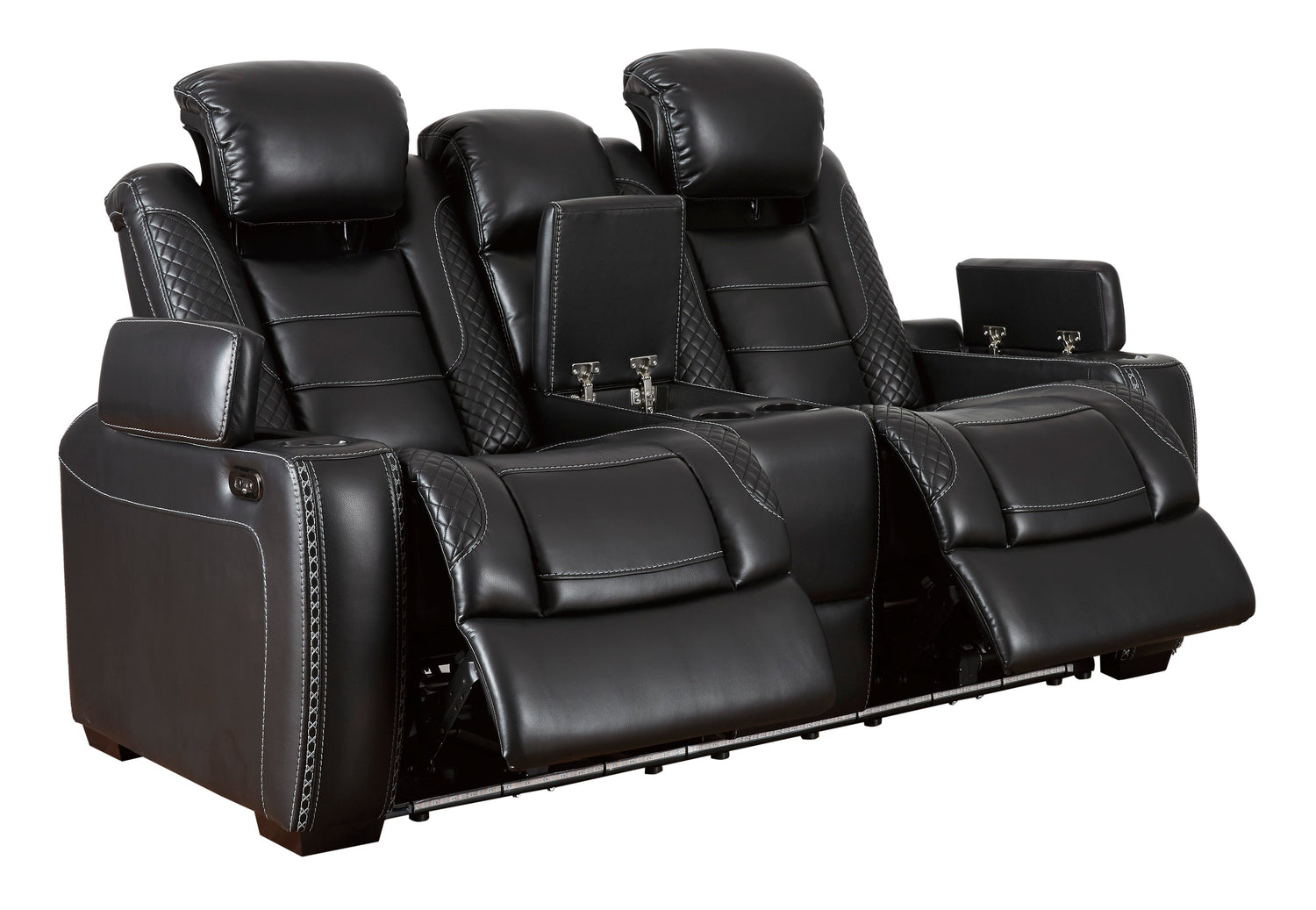 Party Time Midnight Power Reclining Living Room Set - SET | 3700315 | 3700318 | 3700313 - Bien Home Furniture & Electronics