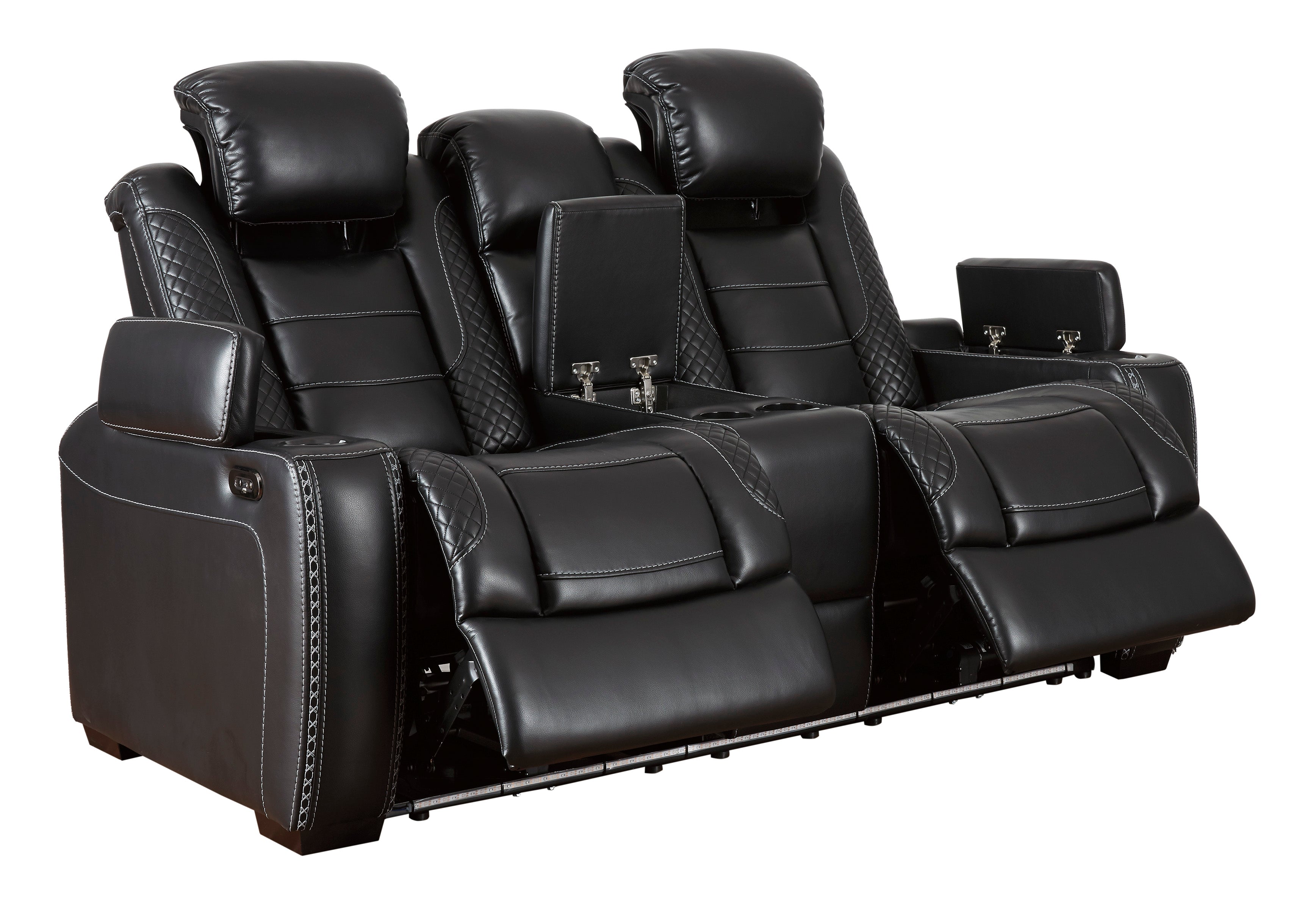 Party Time Midnight Power Reclining Living Room Set - SET | 3700315 | 3700318 | 3700313 - Bien Home Furniture & Electronics