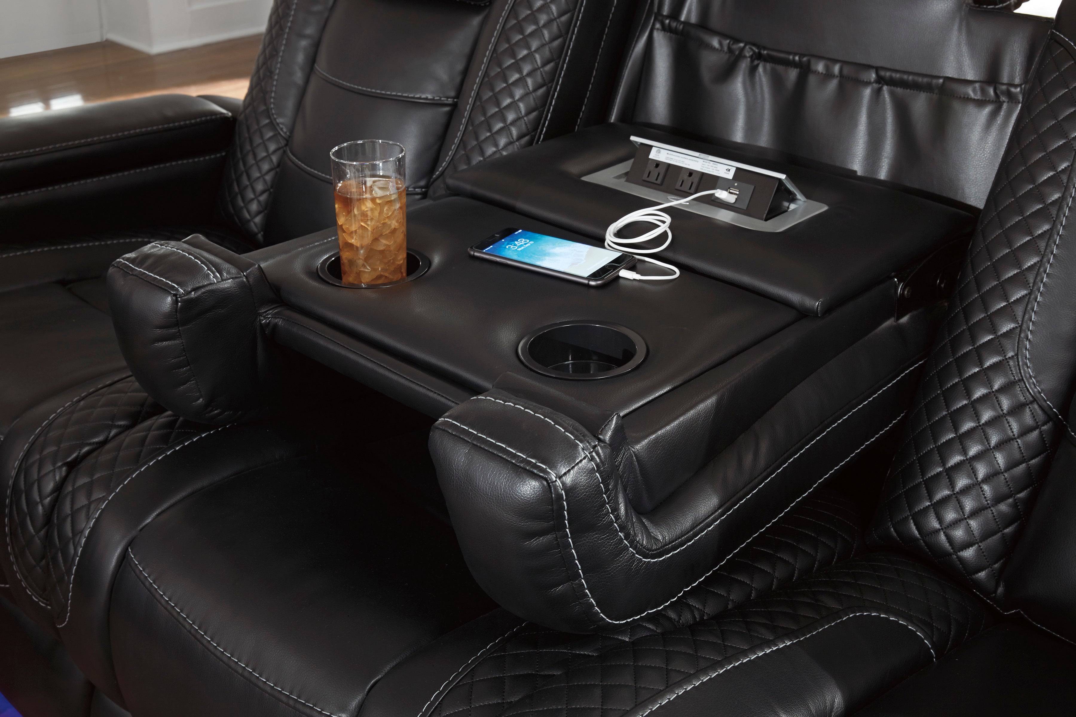 Party Time Midnight Power Reclining Living Room Set - SET | 3700315 | 3700318 | 3700313 - Bien Home Furniture & Electronics