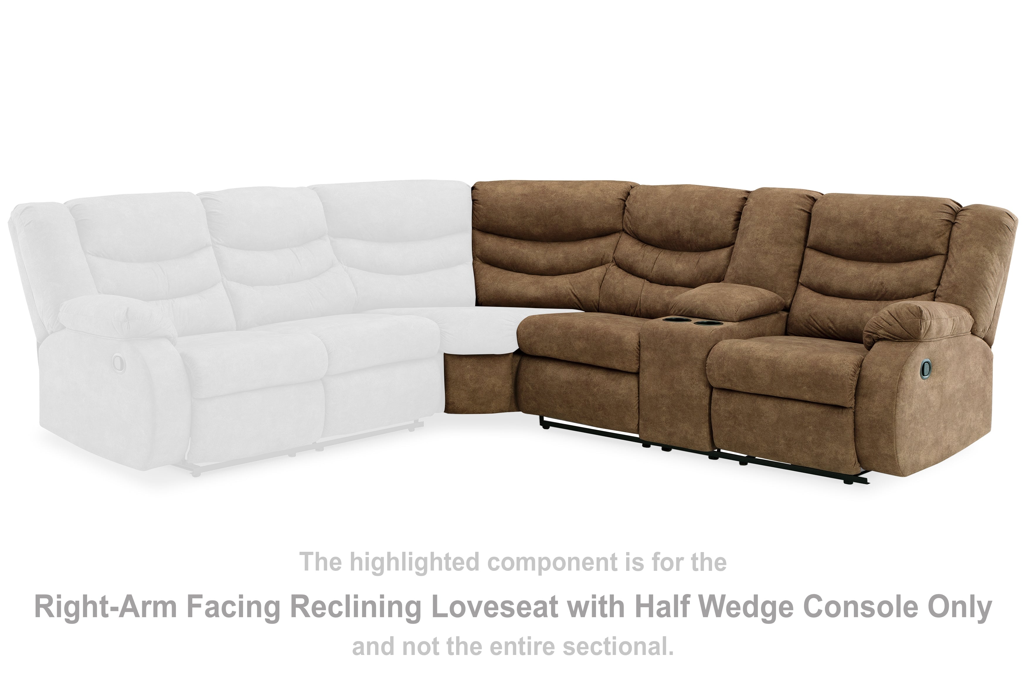 Partymate Brindle Right-Arm Facing Reclining Loveseat with Half Wedge Console - 3690249 - Bien Home Furniture & Electronics