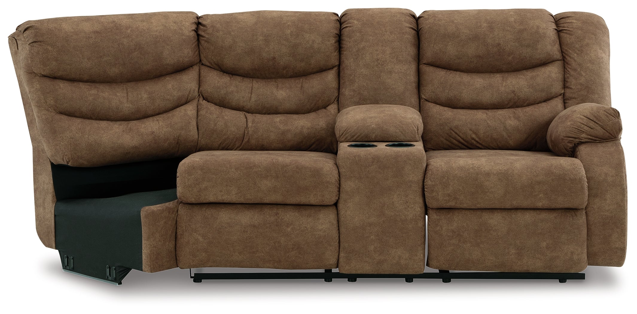 Partymate Brindle Right-Arm Facing Reclining Loveseat with Half Wedge Console - 3690249 - Bien Home Furniture & Electronics