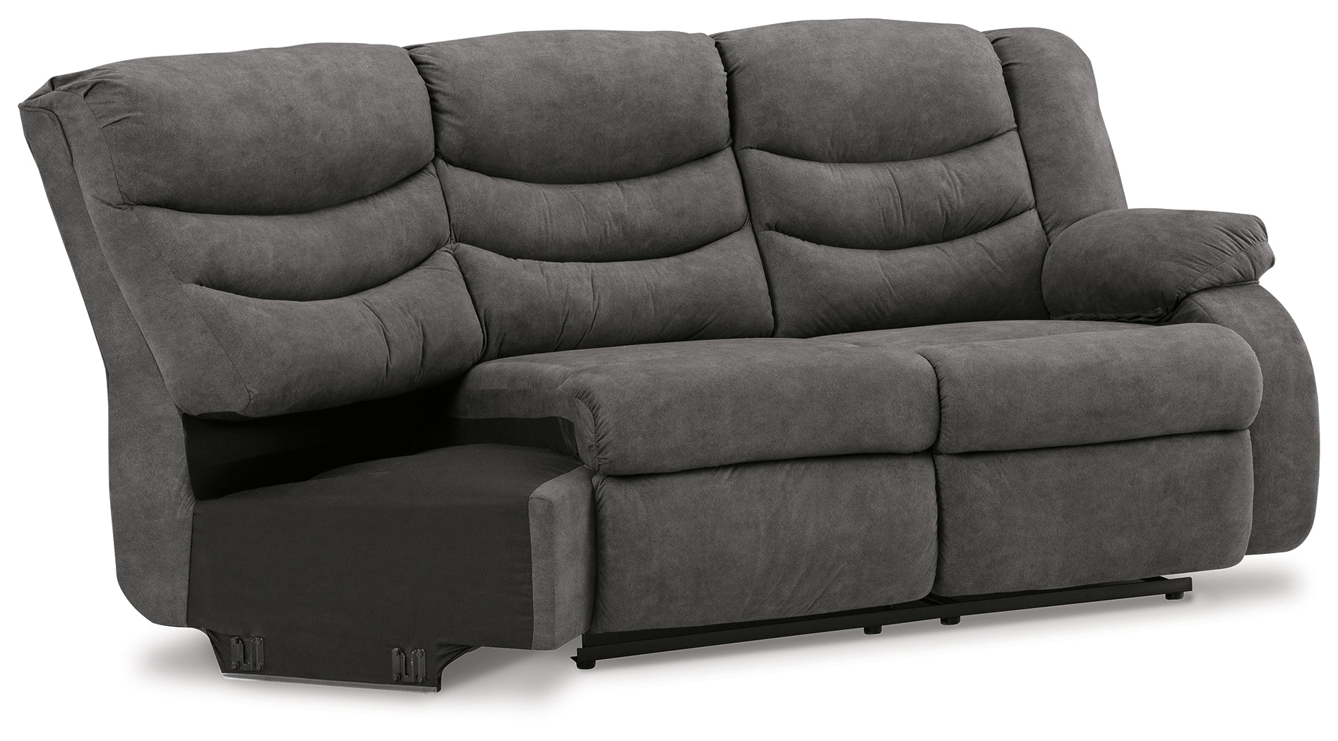 Partymate Slate Right-Arm Facing Reclining Loveseat with Half Wedge - 3690350 - Bien Home Furniture & Electronics