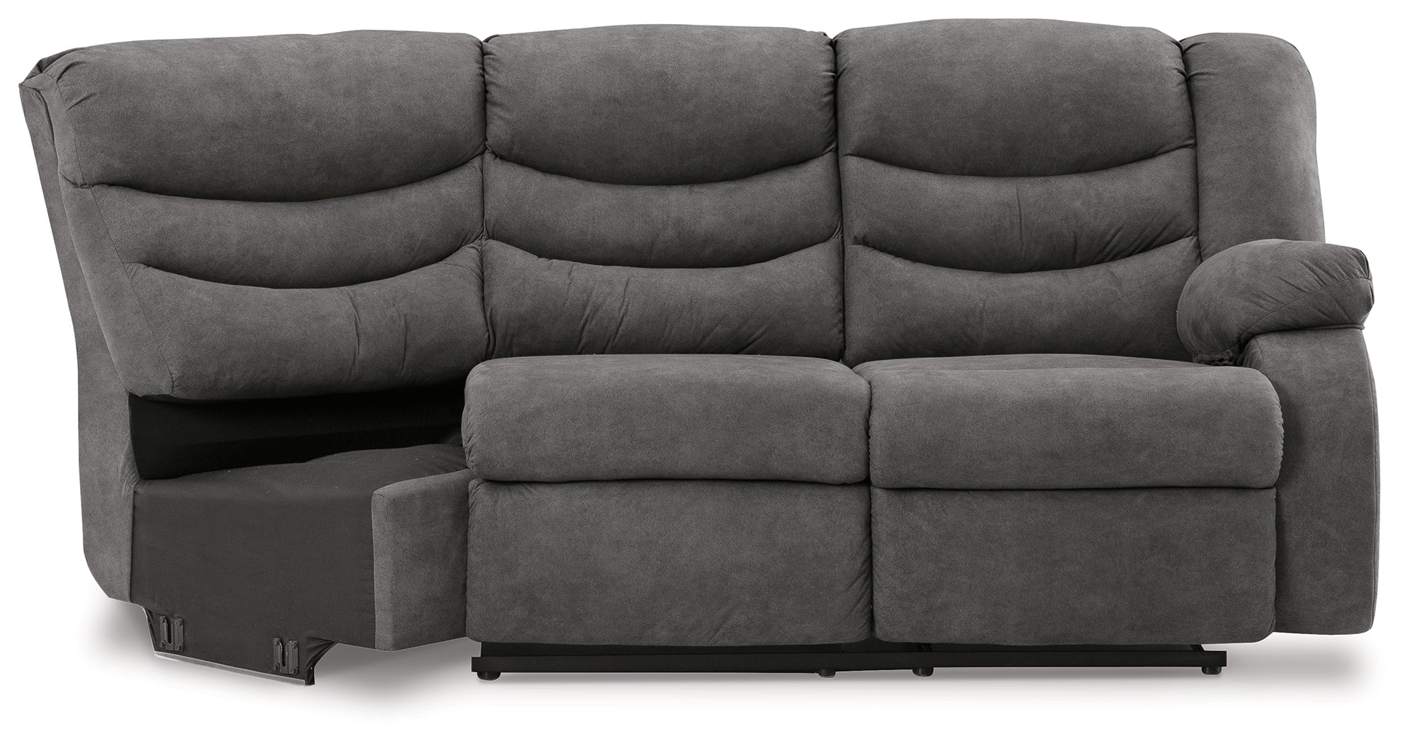 Partymate Slate Right-Arm Facing Reclining Loveseat with Half Wedge - 3690350 - Bien Home Furniture & Electronics