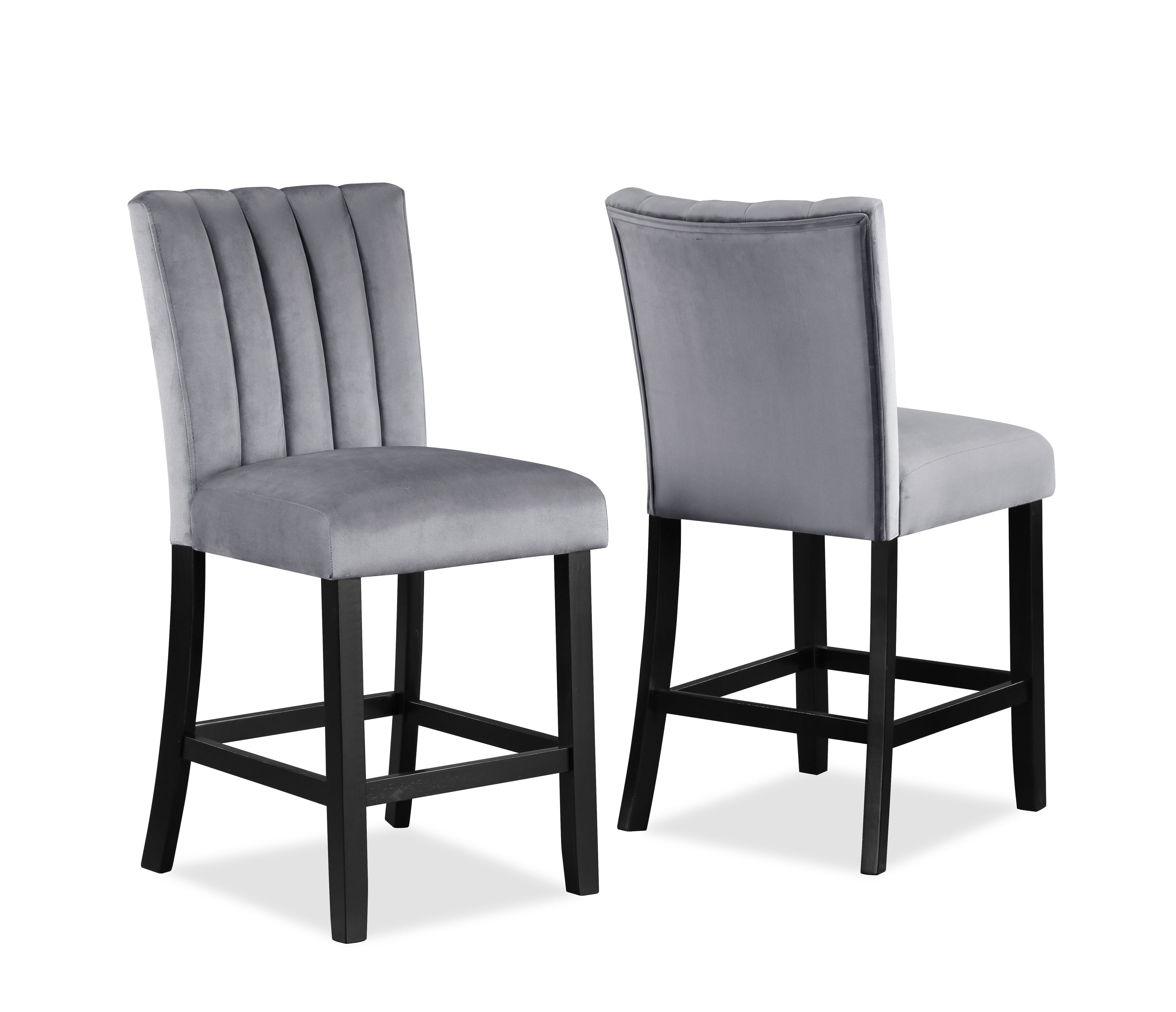 Pascal Black/Gray Square Counter Height Dining Set - SET | 2724T-4848 | 2724S-24(2) - Bien Home Furniture & Electronics
