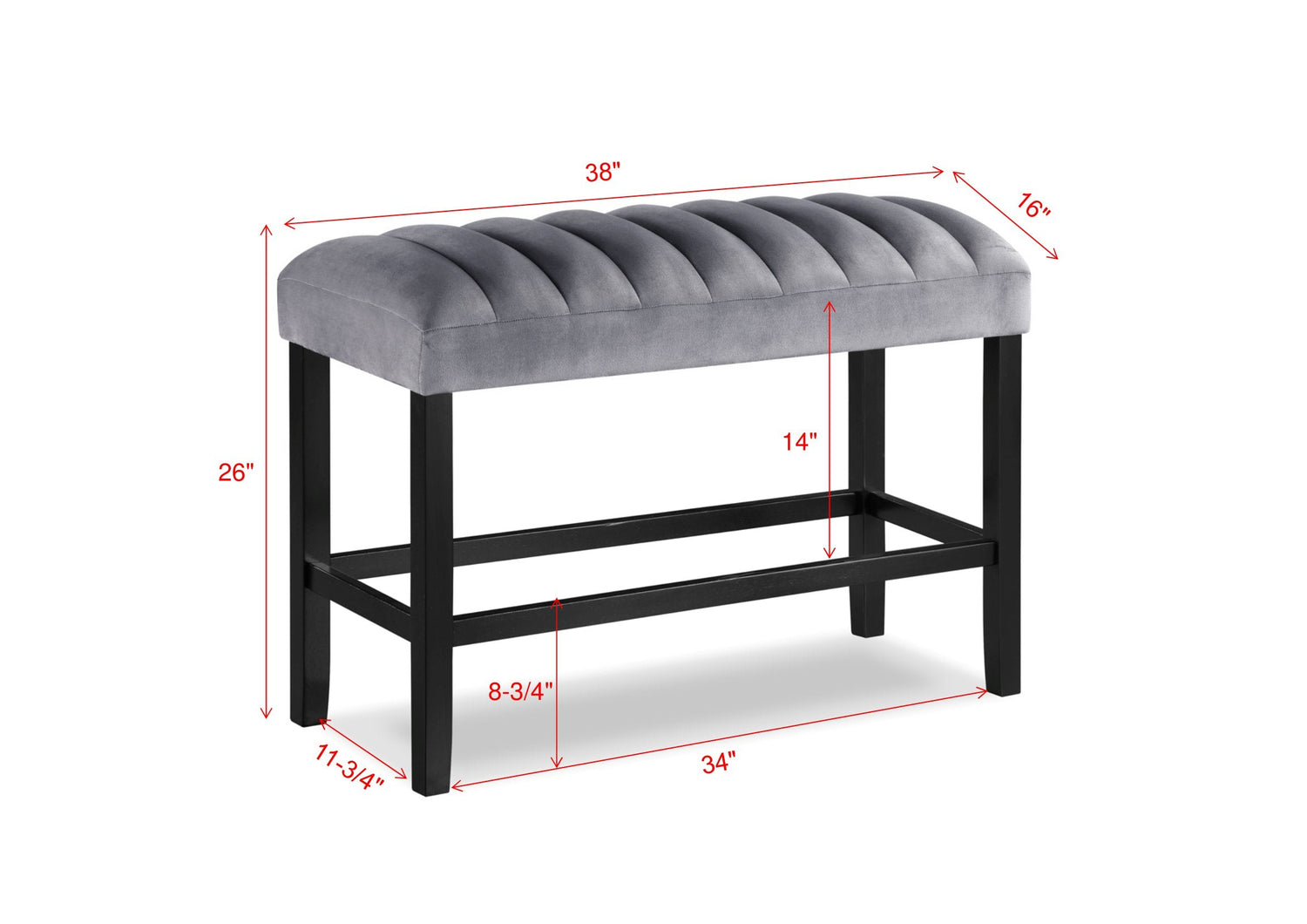 Pascal Black/Gray Square Counter Height Dining Set - SET | 2724T-4848 | 2724S-24(2) - Bien Home Furniture & Electronics