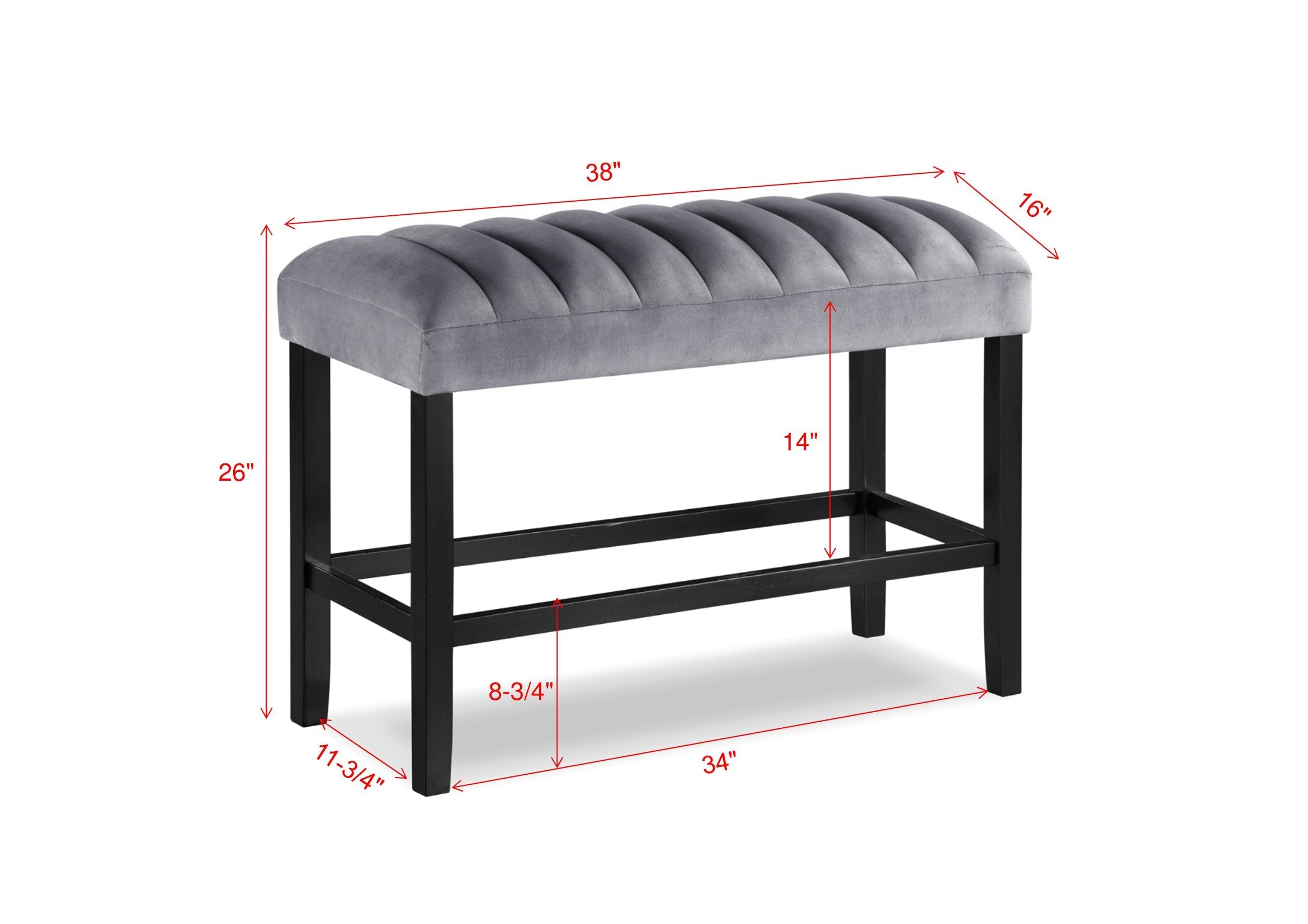 Pascal Black/Gray Square Counter Height Dining Set - SET | 2724T-4848 | 2724S-24(2) - Bien Home Furniture & Electronics