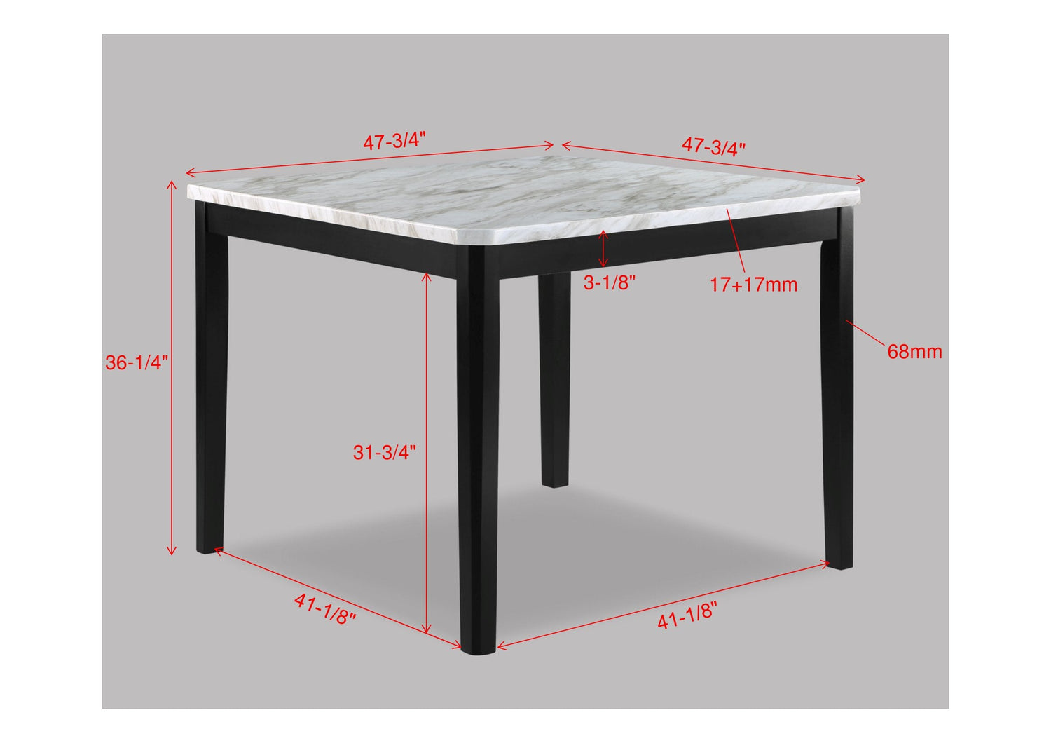 Pascal Black/Gray Square Counter Height Dining Set - SET | 2724T-4848 | 2724S-24(2) - Bien Home Furniture & Electronics