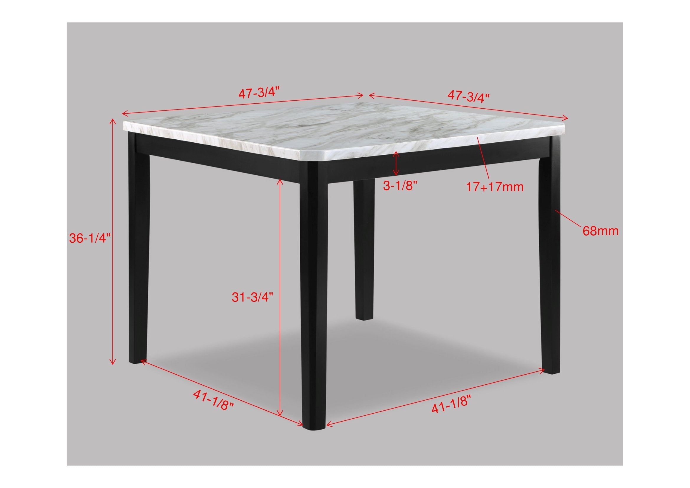 Pascal Black/Gray Square Counter Height Dining Set - SET | 2724T-4848 | 2724S-24(2) - Bien Home Furniture & Electronics