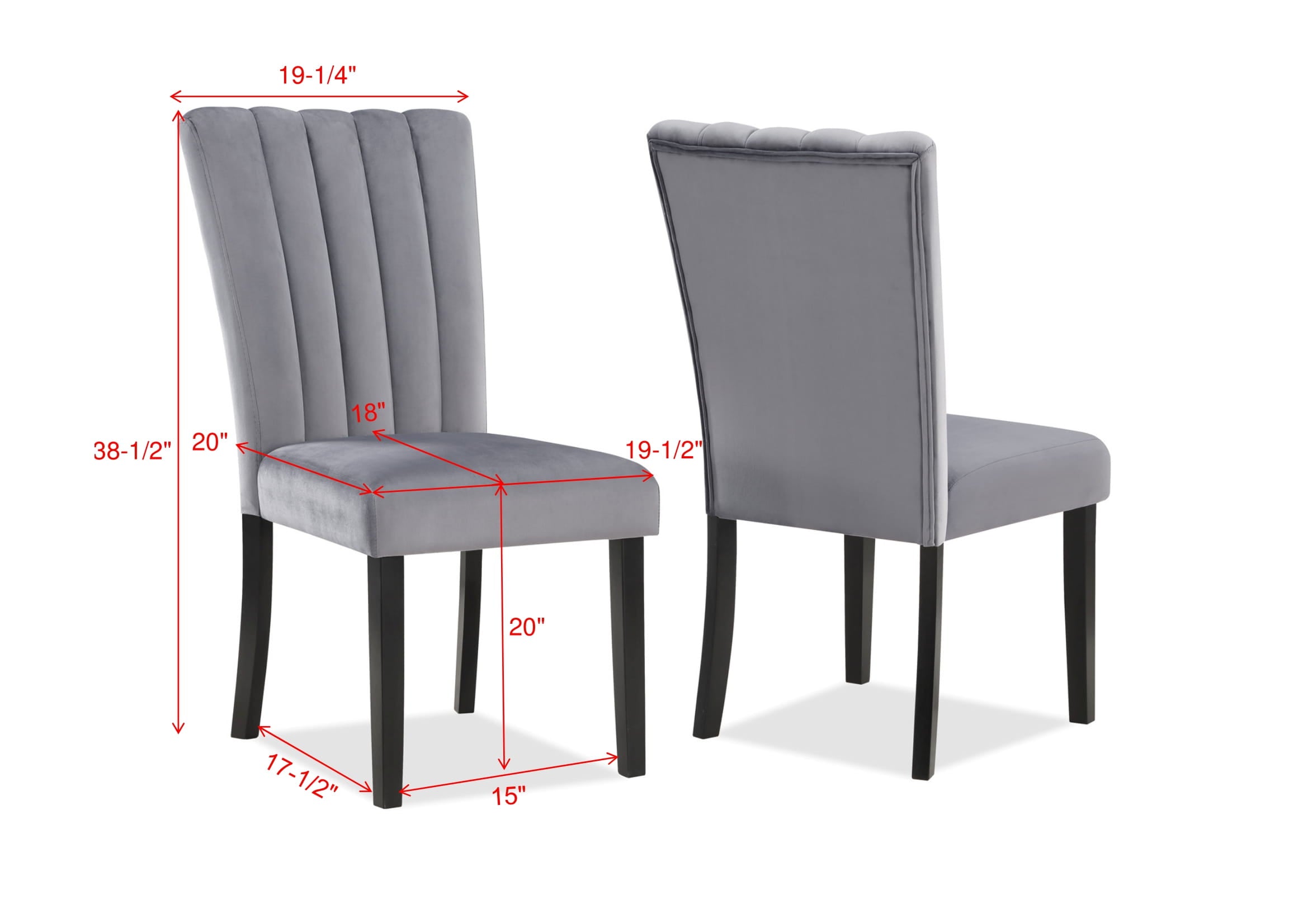 Pascal Gray/White Marble-Top Dining Set - SET | 2224T-3864 | 2224S(2) - Bien Home Furniture & Electronics